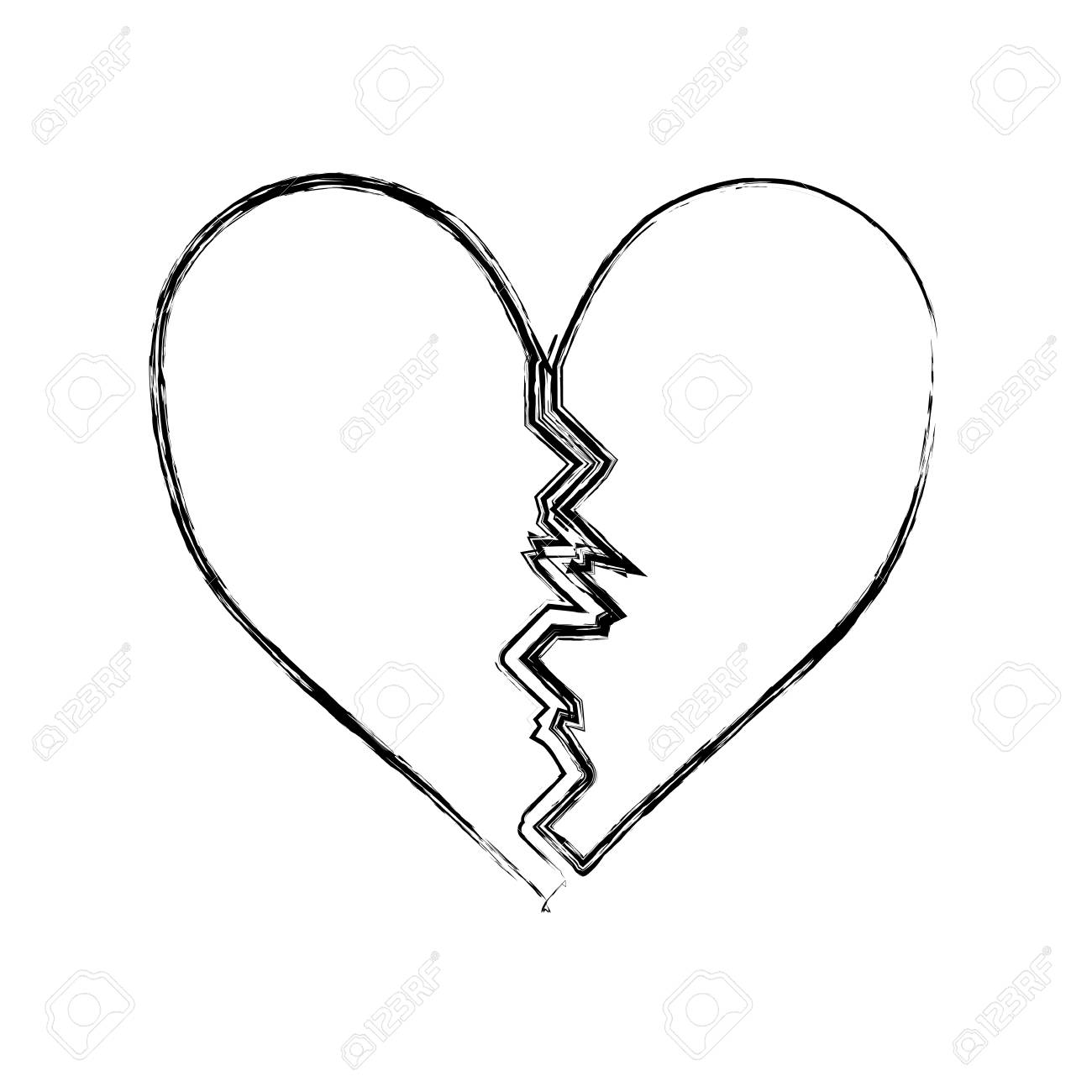 pic Heart Break Broke Heart Drawing sketch of broken heart icon over white background vector illustration