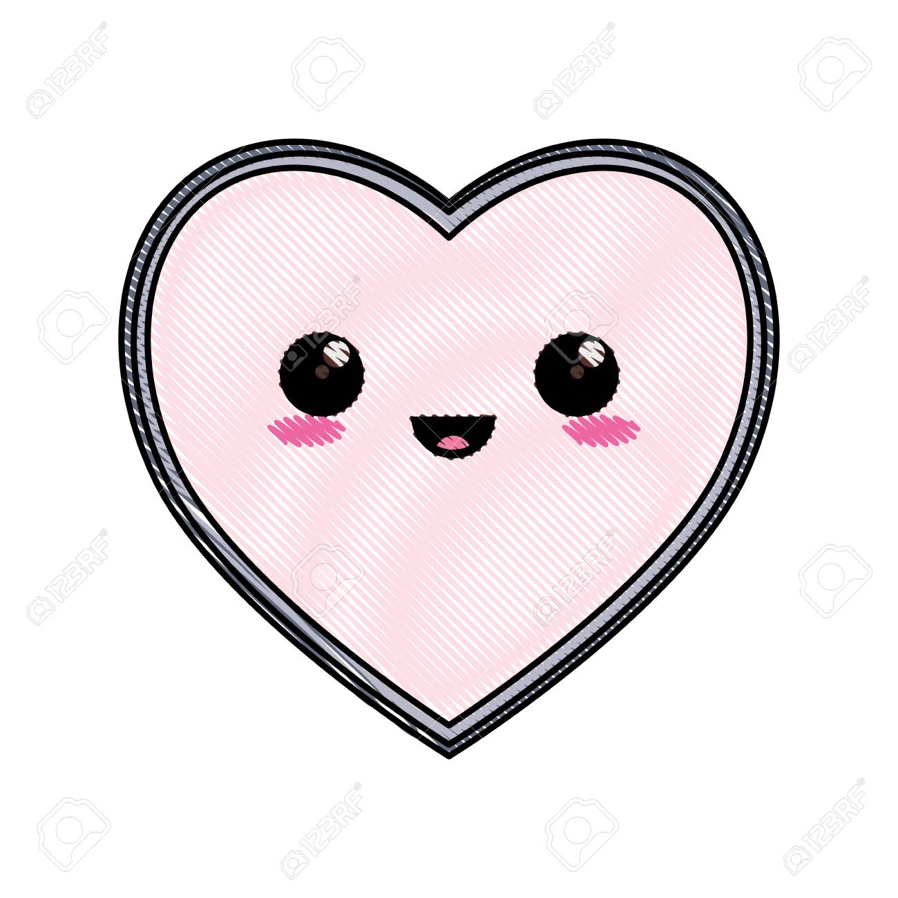 Un Coeur Mignon Icône Illustration Fond Uni Clip Art Libres De ...