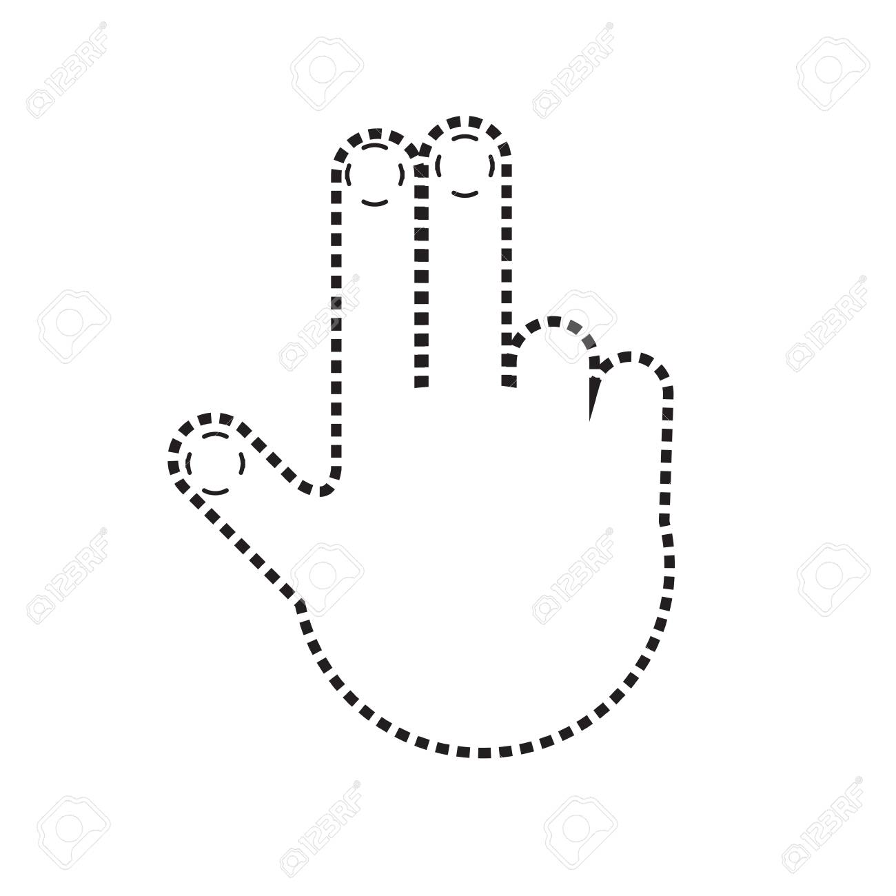 Main De Dessin Anime Avec Trois Doigts Vers Le Haut De L Icone Sur Illustration Vectorielle Fond Blanc Clip Art Libres De Droits Vecteurs Et Illustration Image 91317896