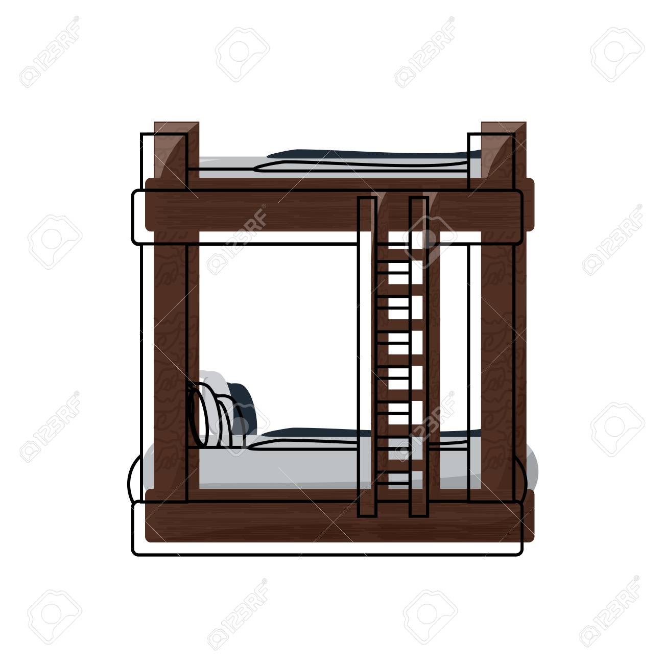 double deck bed with stairs