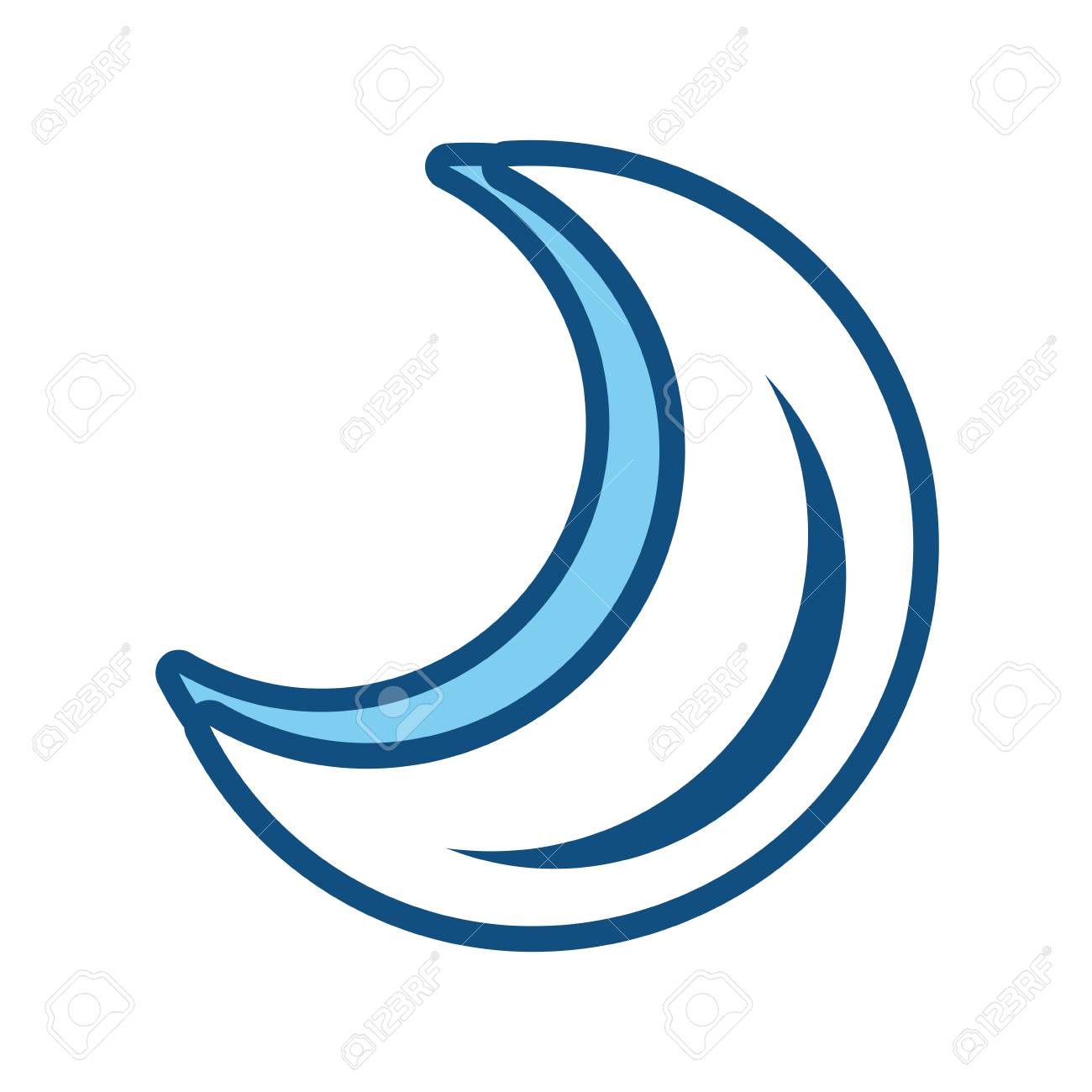 ムーンクォーターは漫画ベクトルイラストグラフィックアイコンを減衰 のイラスト素材 ベクタ Image