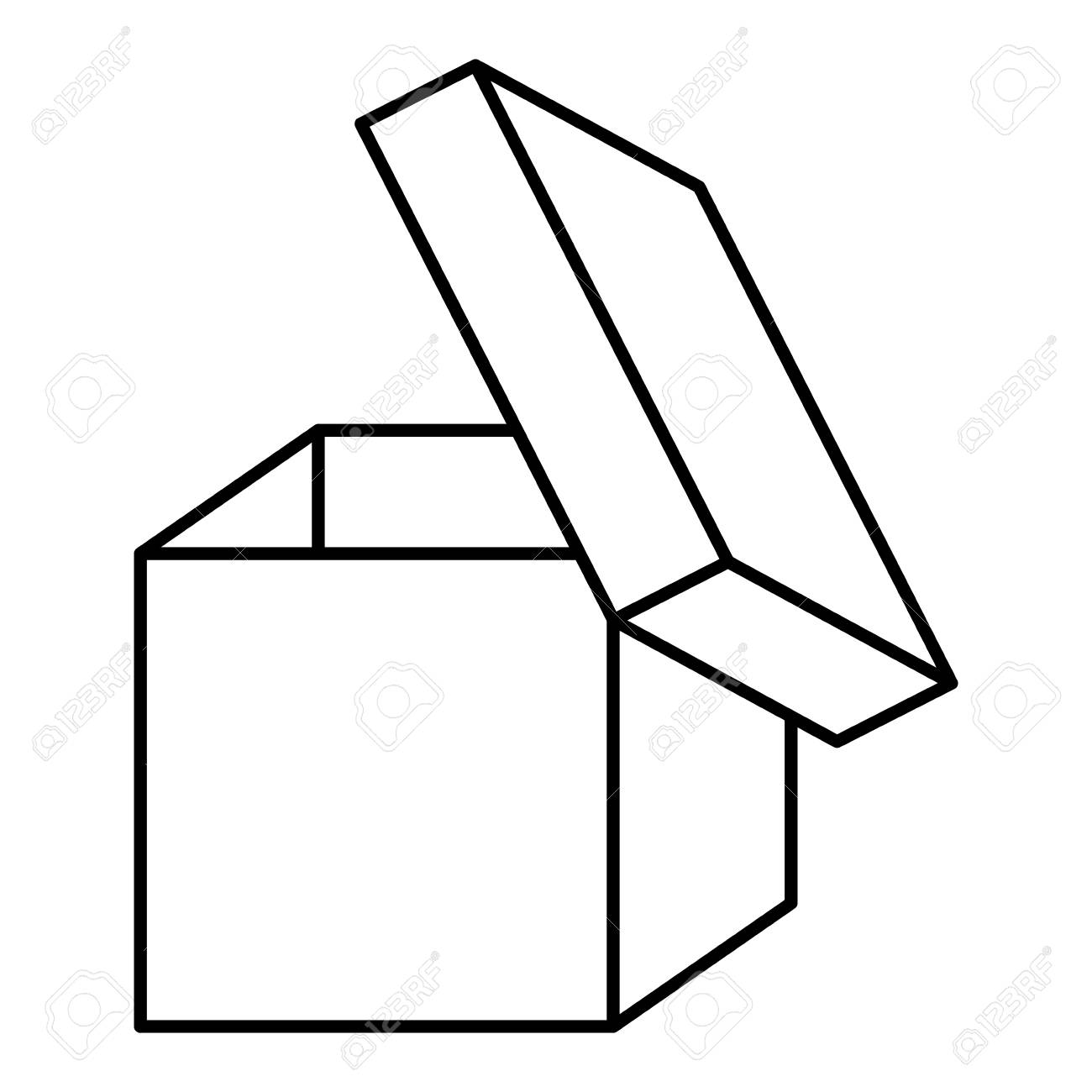 Opened Box Icon Over White Background Vector Illustration Royalty Free SVG,  Cliparts, Vectors, and Stock Illustration. Image 95713964., image size:1300x1300