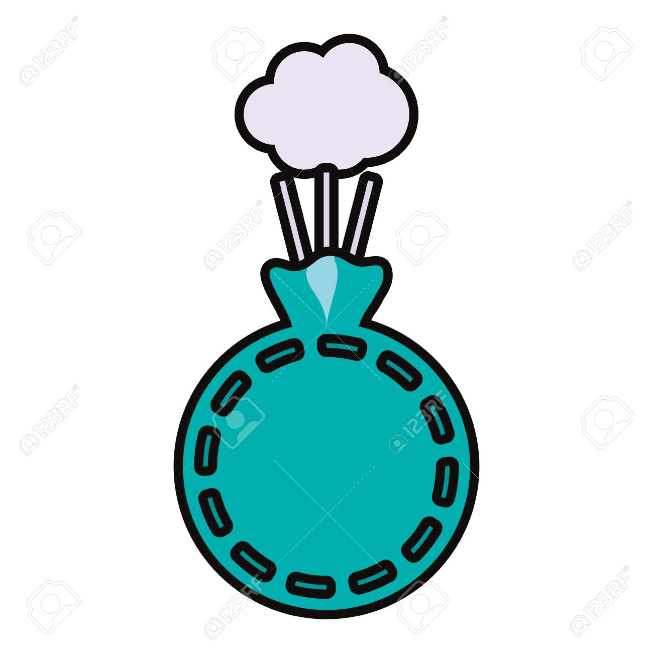 白い背景ベクトルのイラストの上にティールwhoppieクッションのイラスト素材 ベクタ Image