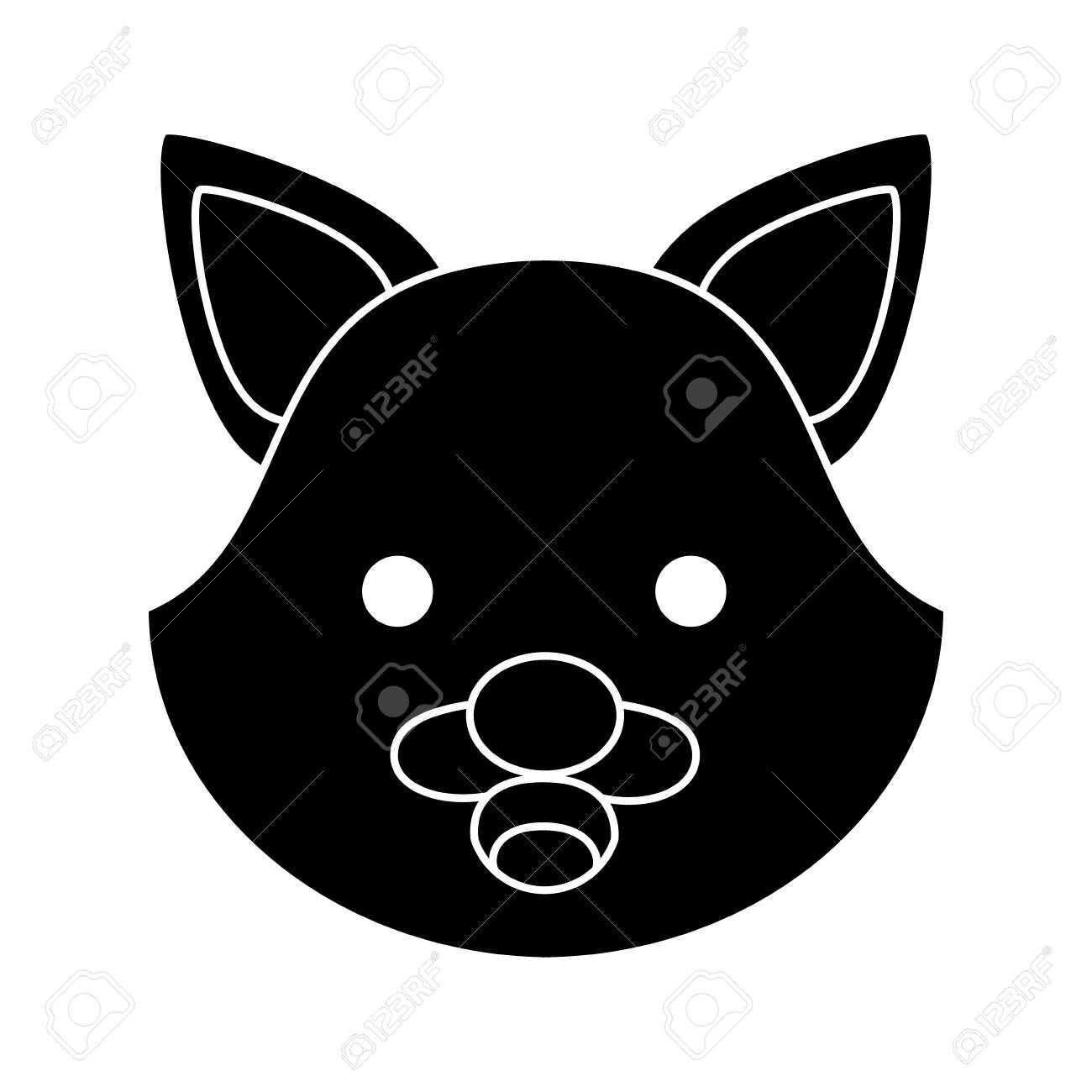 白い背景の上にかわいいキツネの顔のアイコン ベクトルイラスト のイラスト素材 ベクタ Image 97048513