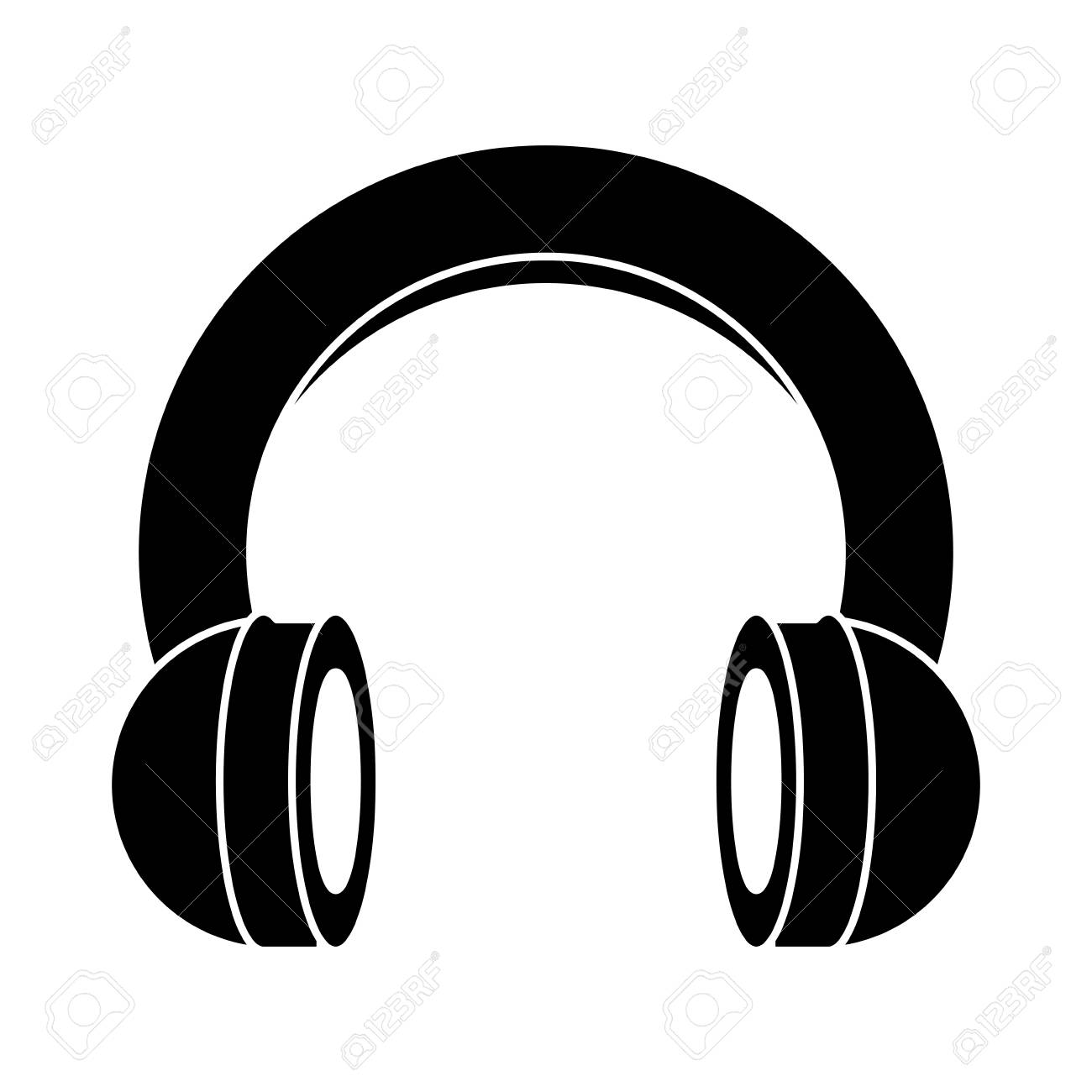 白い背景の上にヘッドフォンアイコン ベクトルイラストのイラスト素材 ベクタ Image