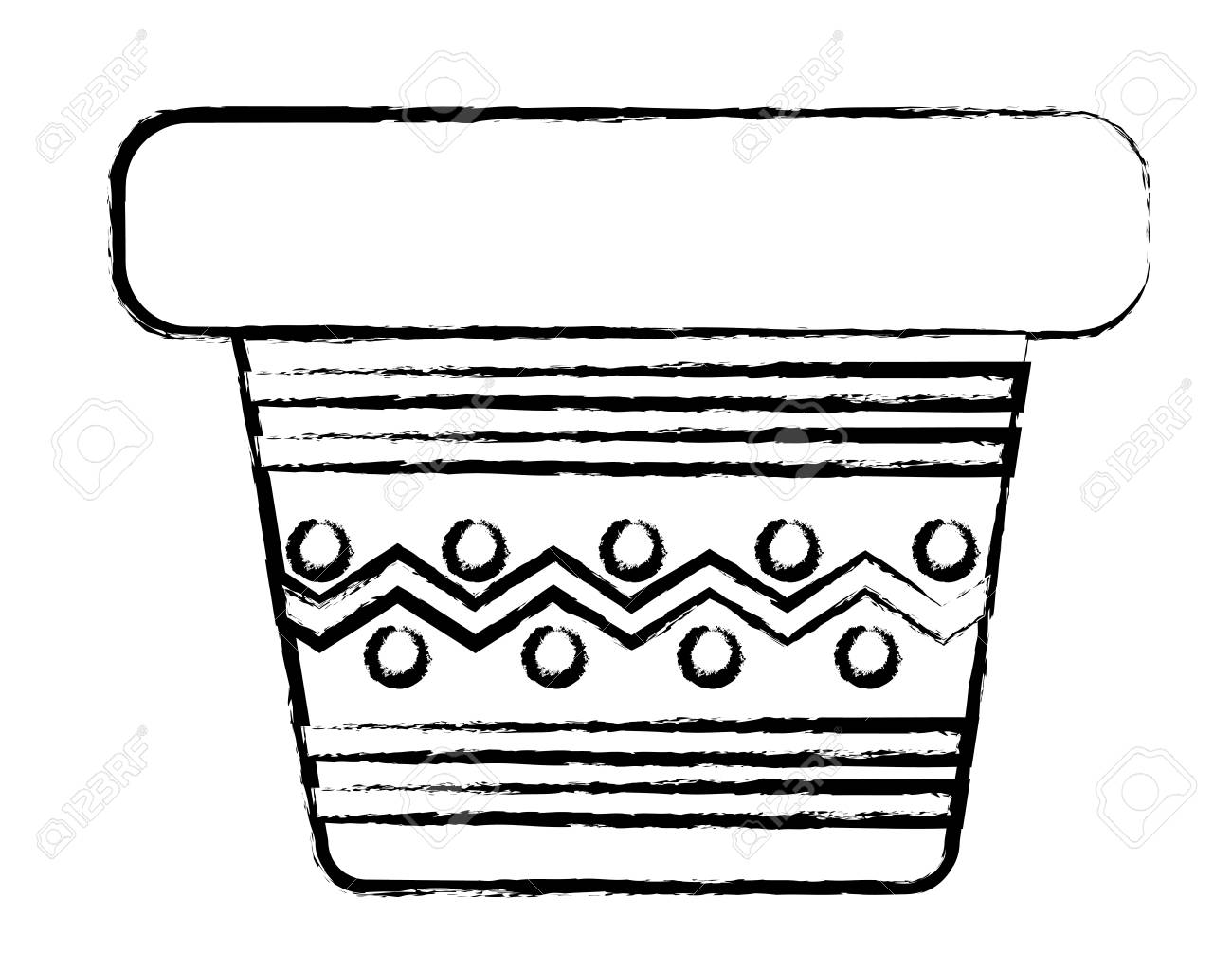 Croquis De L Icone De Pot De Fleur Vide Sur Fond Blanc Illustration Vectorielle Clip Art Libres De Droits Vecteurs Et Illustration Image 97366075