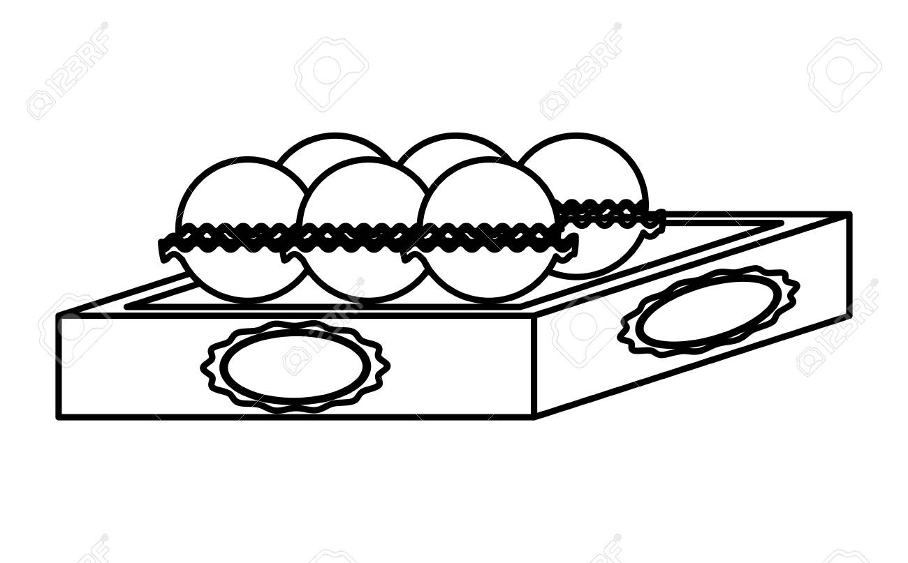 Box Of Chocolate Truffles Icon Over White Background Vector