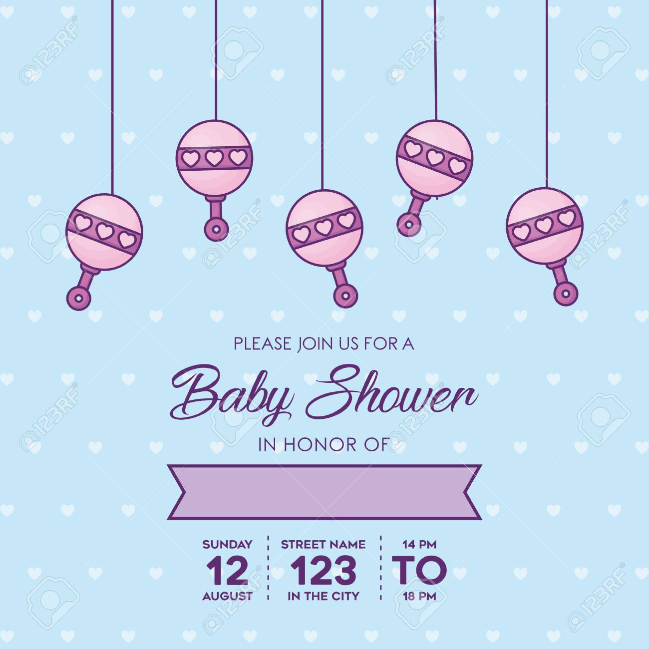 baby rattle invitation template baby rattle template