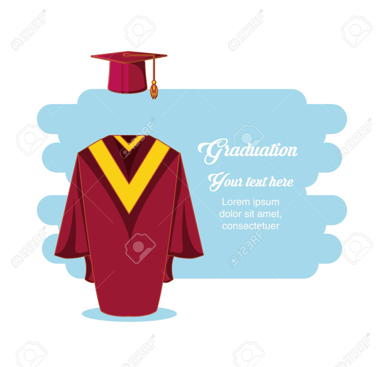 graduation card with suit uniform vector illustration design card for graduation