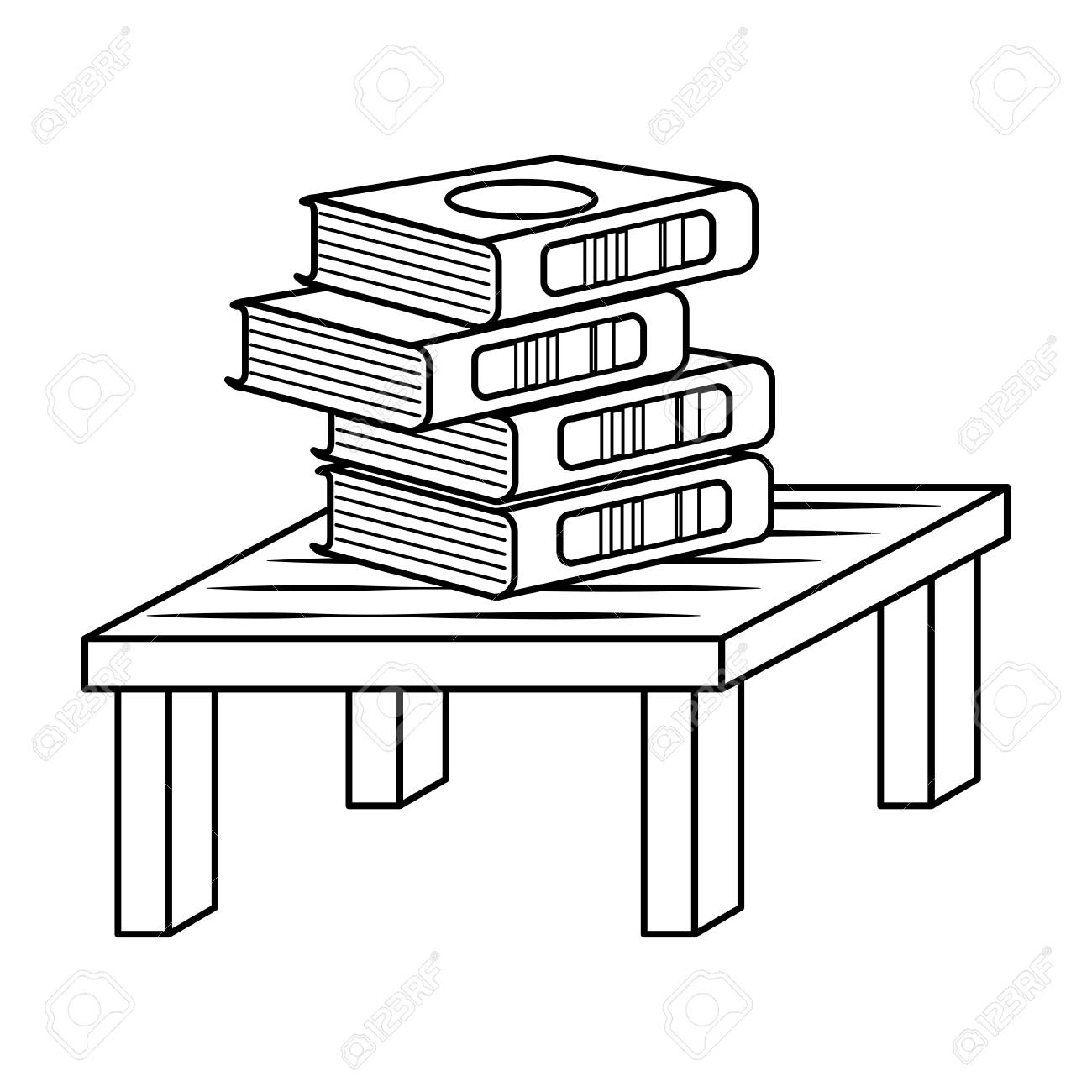 Table With Books Icon Over White Background, Vector Illustration Royalty  Free SVG, Cliparts, Vectors, and Stock Illustration. Image 115035878., image size:1300x1300