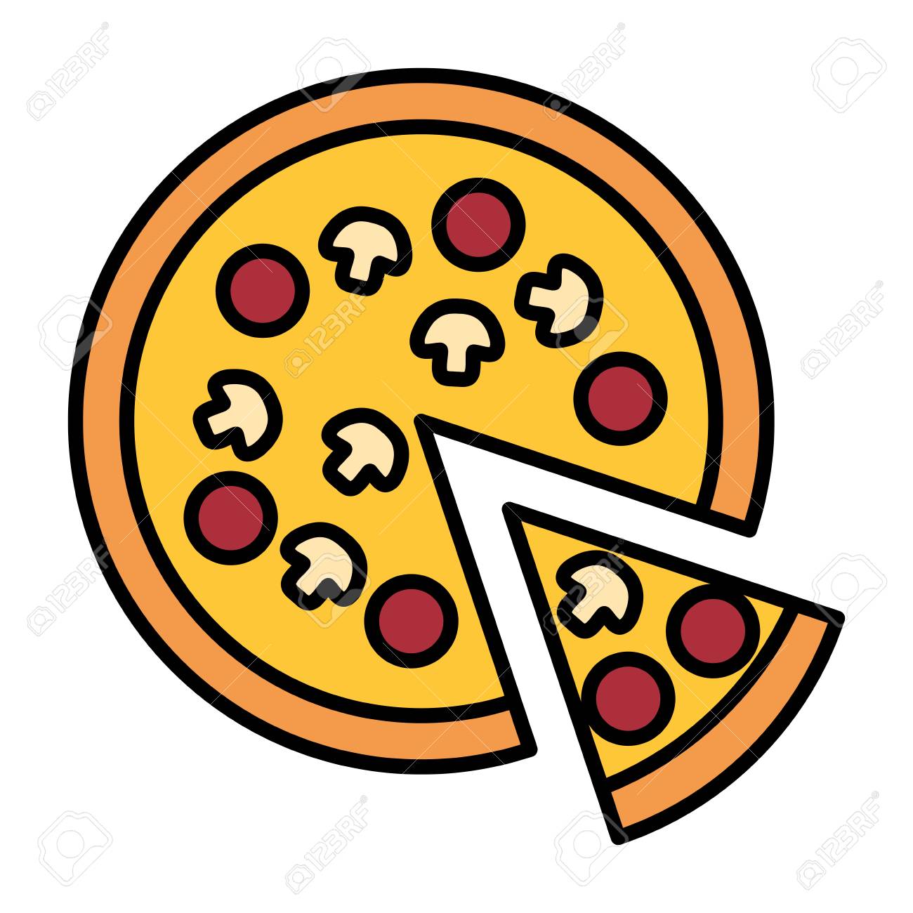 Pizza Icon Over White Background, Colorful Design. Vector Illustration  Royalty Free Cliparts, Vectors, And Stock Illustration. Image 126397758.