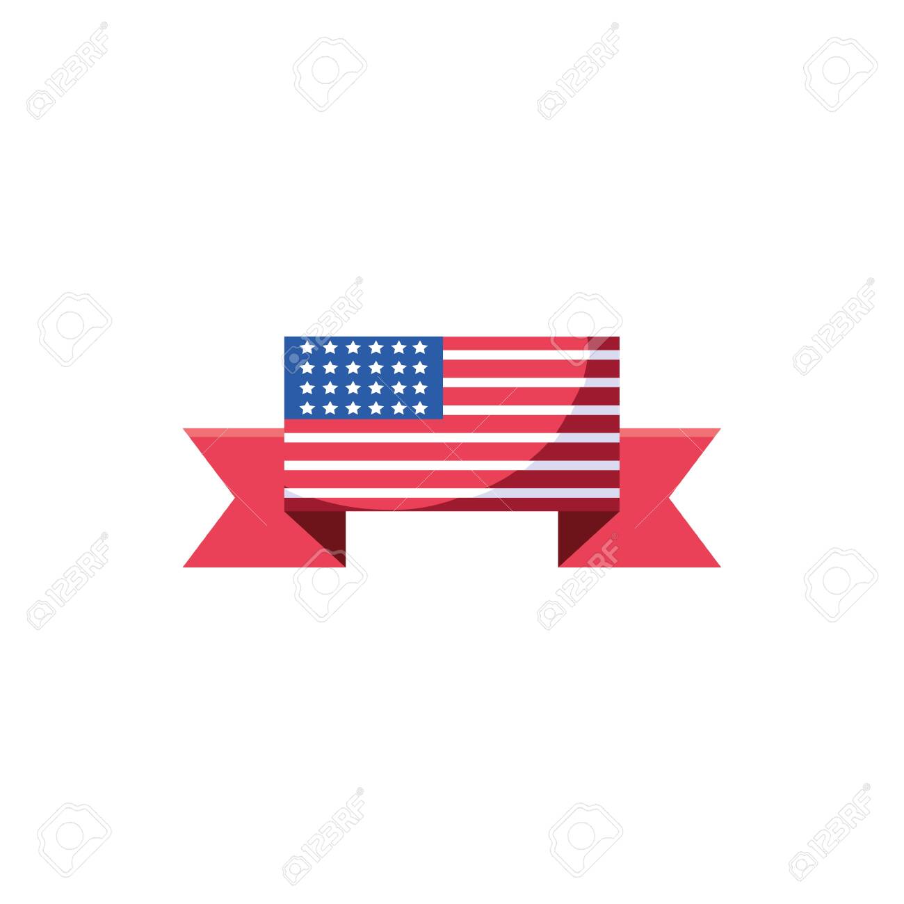 Usa Flag Ribbon Design, United States America Independence Nation Us  Country And National Theme Vector Illustration Клипарты, SVG, векторы, и  Набор Иллюстраций Без Оплаты Отчислений. Image 139059262