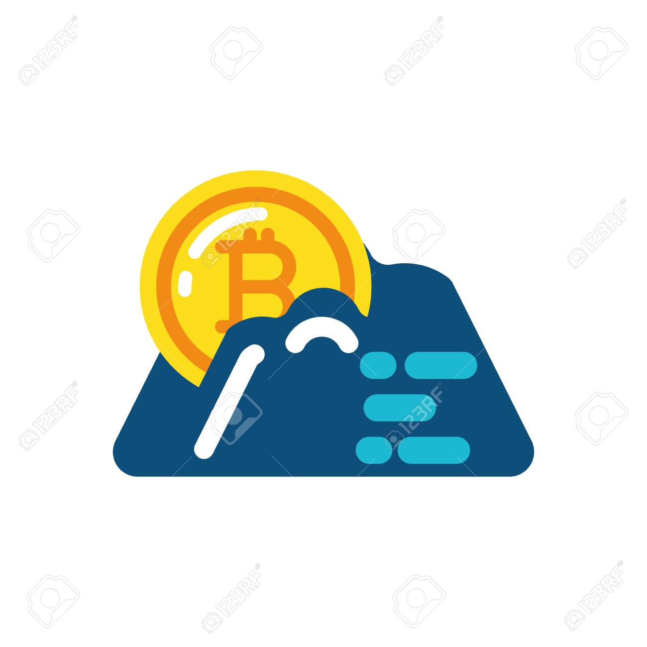 Bitcoin Y Diseño De Montaña De Cryptocurrency Dinero Cambio De Moneda Banco  Financiero Web Mercado De Internet Finanzas Electrónicas Y Tema Neto  Ilustración Vectorial Ilustraciones svg, vectoriales, clip art vectorizado  libre de