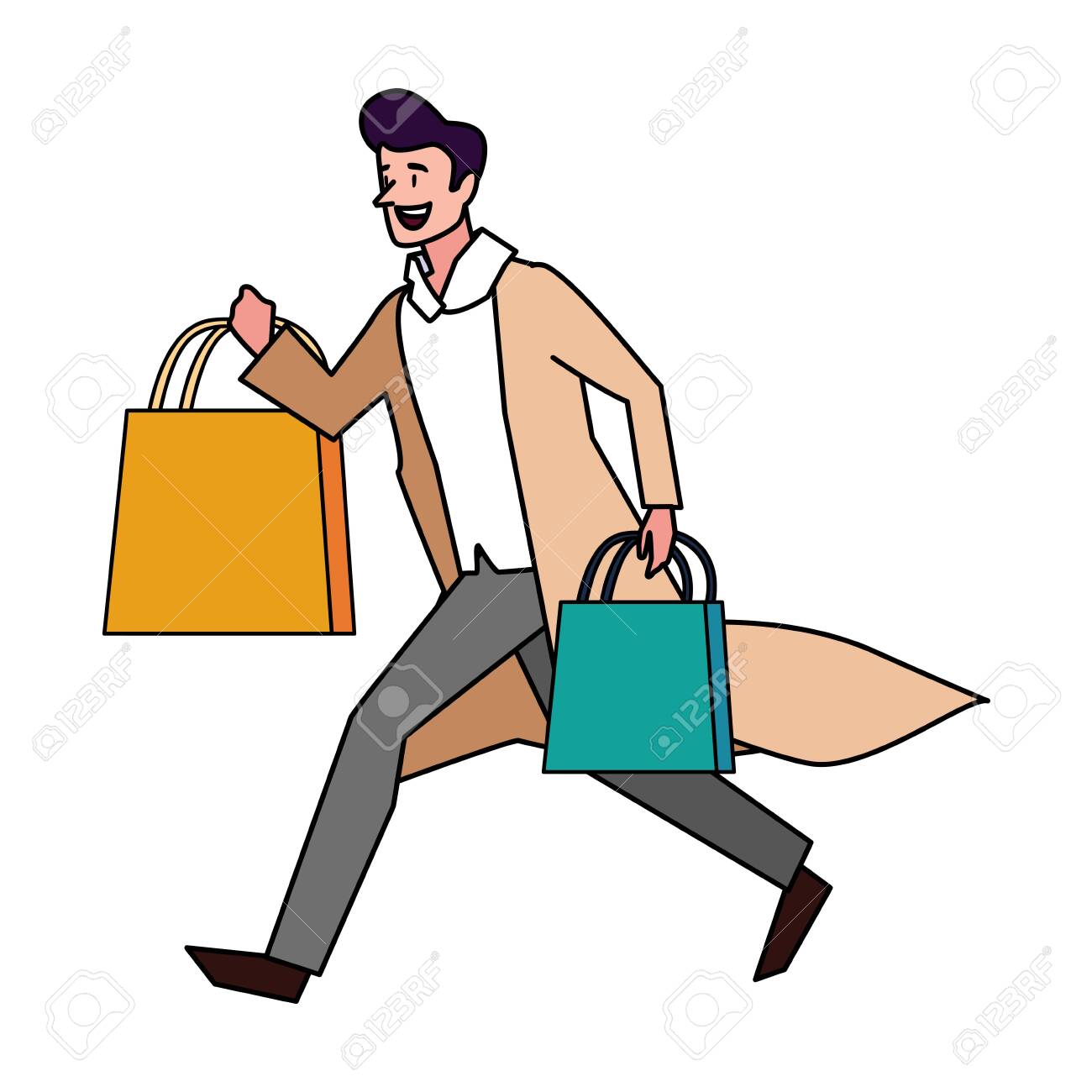 Man Shopping Design, Commerce Market Store Retail Paying And Buying Theme  Vector Illustration Клипарты, SVG, векторы, и Набор Иллюстраций Без Оплаты  Отчислений. Image 148670946