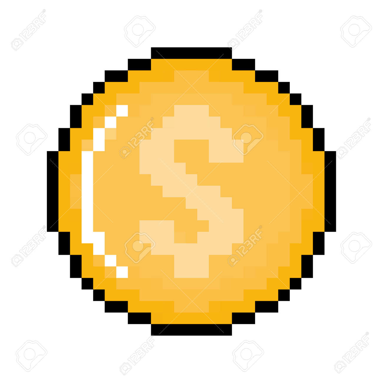 돈 동전 픽셀 로열티 무료 사진, 그림, 이미지 그리고 스톡포토그래피. Image 182423718