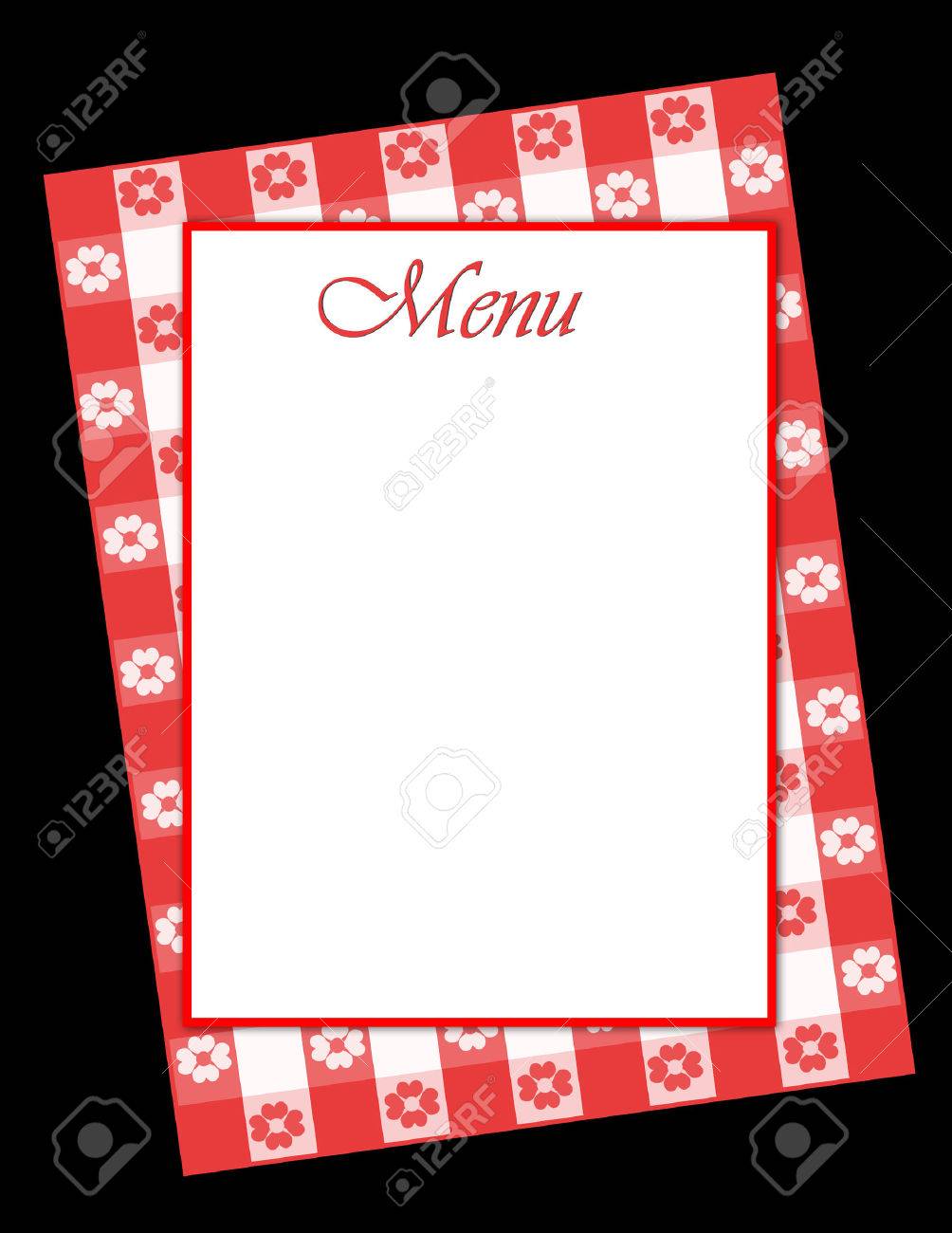 carte restaurant vierge Un Menu Numérique Vierge Illustration Avec Copie Espace. Banque D 