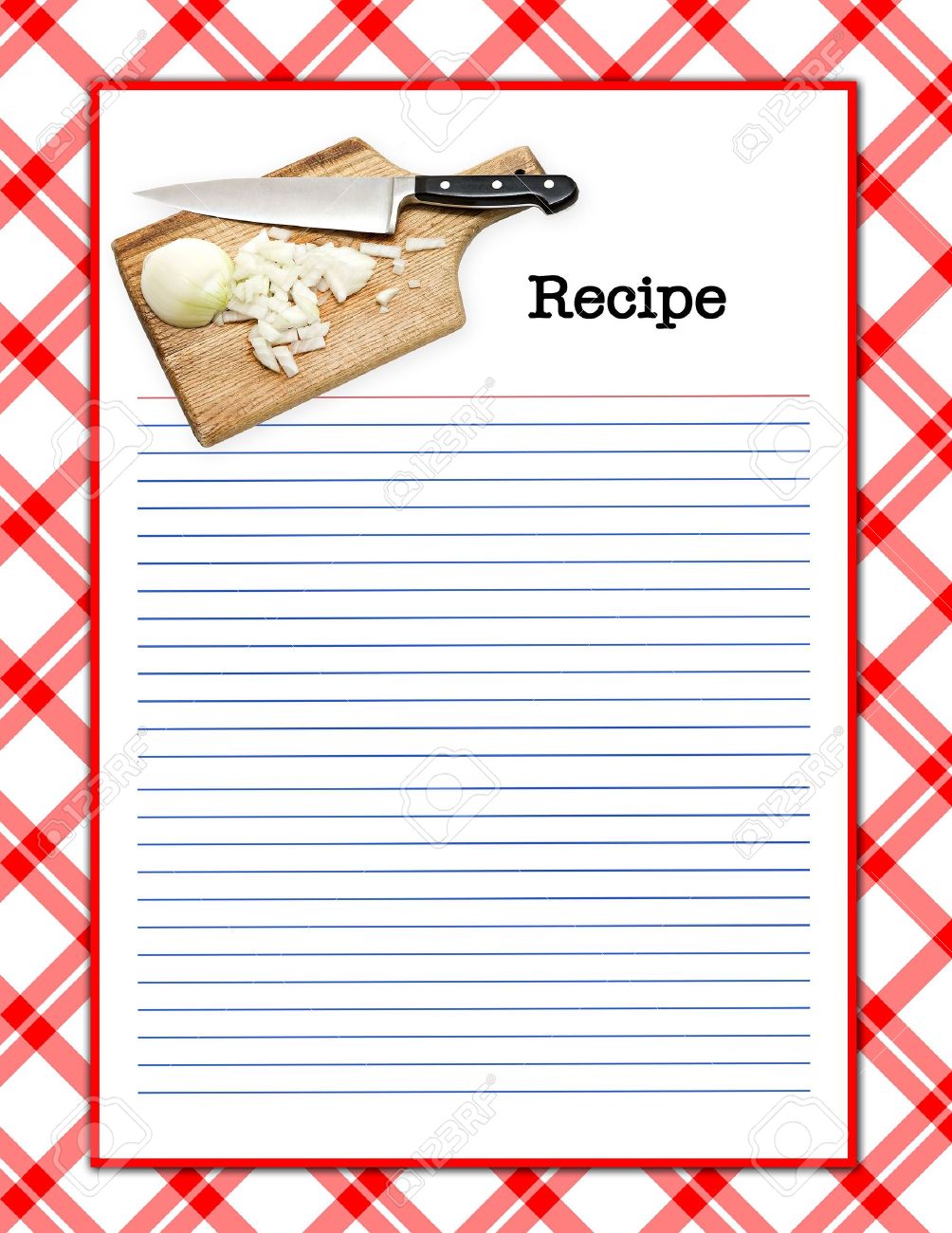 a red white recipe layout matching background menu page stock