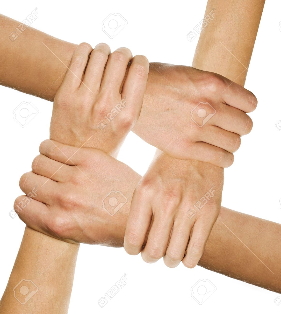 hands joined together symbolizing team spirit stock photo picture