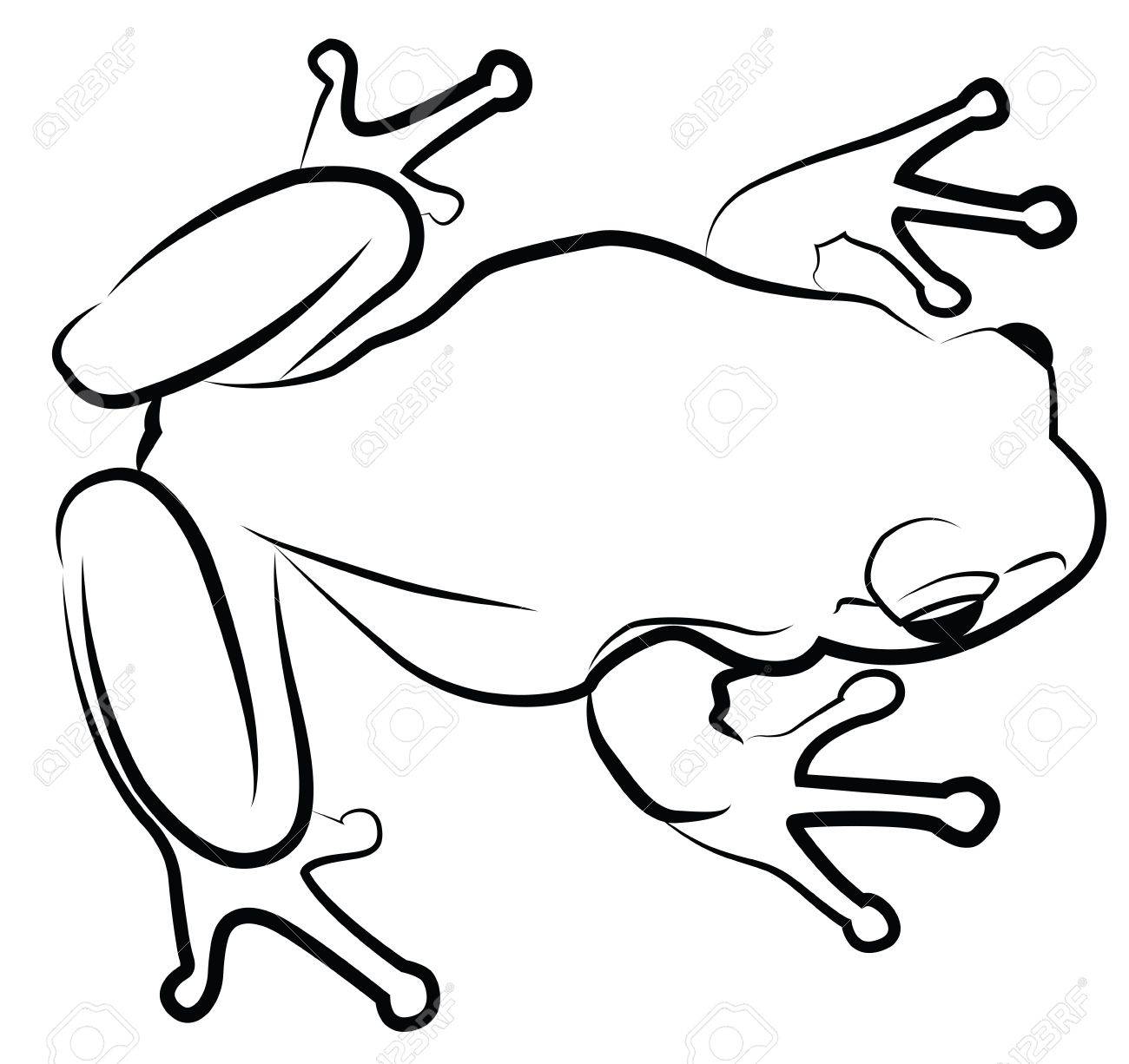 白で隔離されるカエルのシルエットのイラスト素材 ベクタ Image 白で隔離されるカエルのシルエットのイラスト素材 ベクタ Image