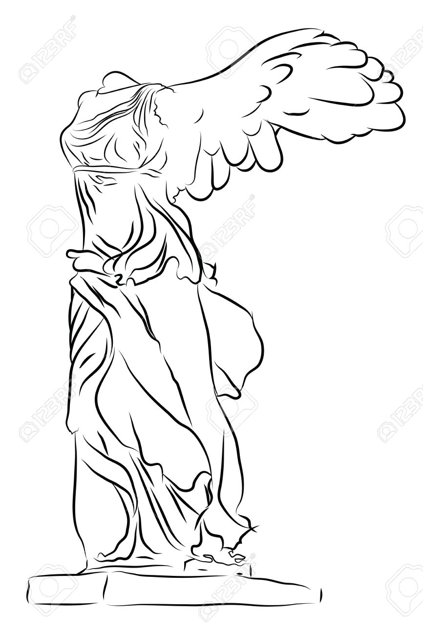 winged victory of samothrace drawing