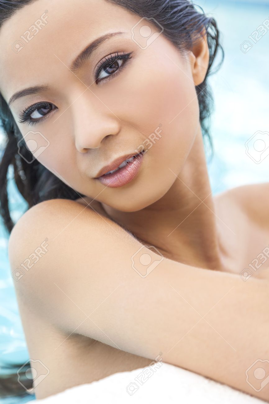 Beautiful Asian Nude - A Beautiful Sexy Nude Naked Young Chinese Asian Woman Leaning On Side Of  Turquoise Blue Spa Swimming Pool. Spa, Healthy Living And Health Club  Concept. Stock Photo, Picture And Royalty Free Image.