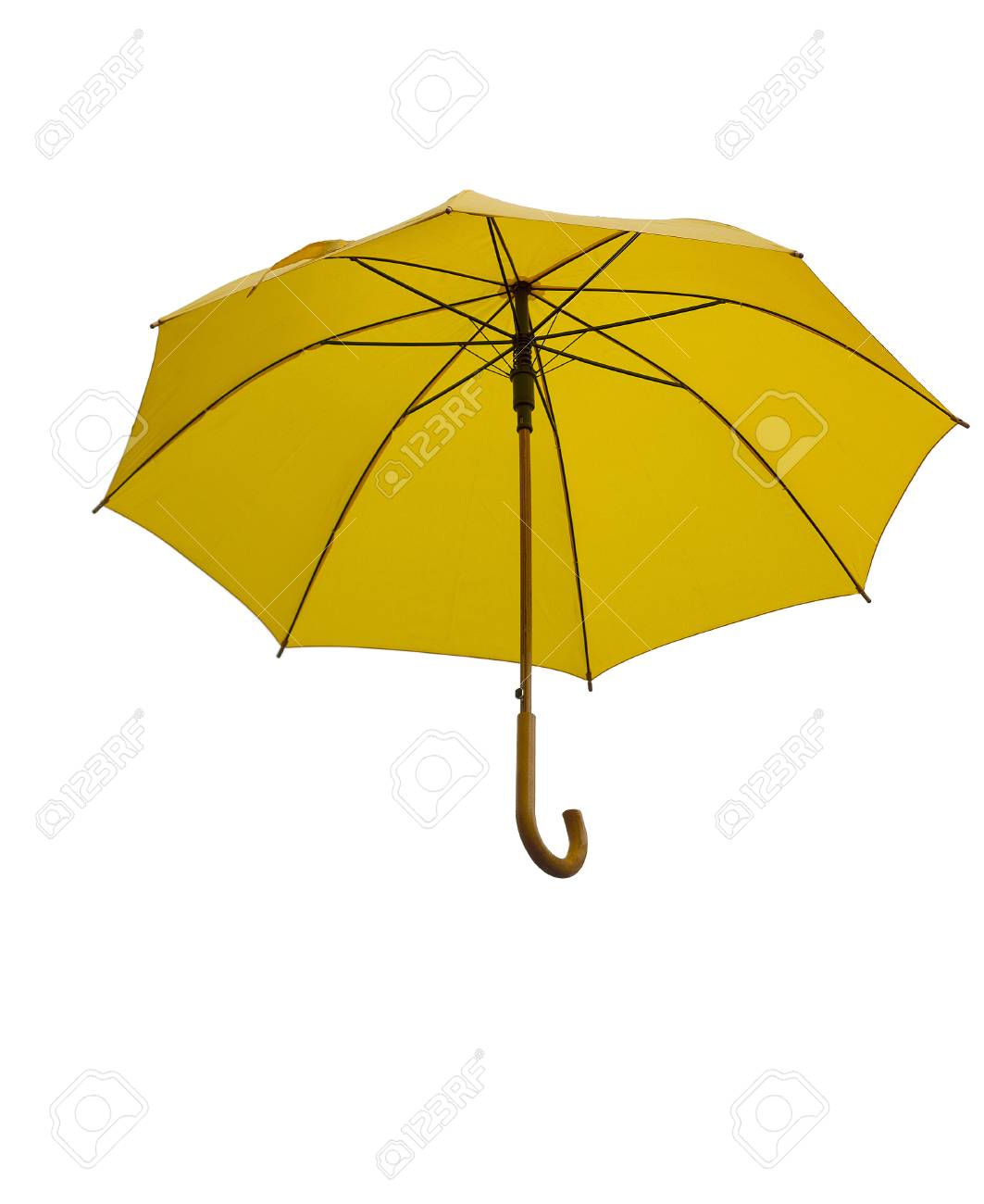 白い背景の上の黄色い傘 孤立した傘 の写真素材 画像素材 Image
