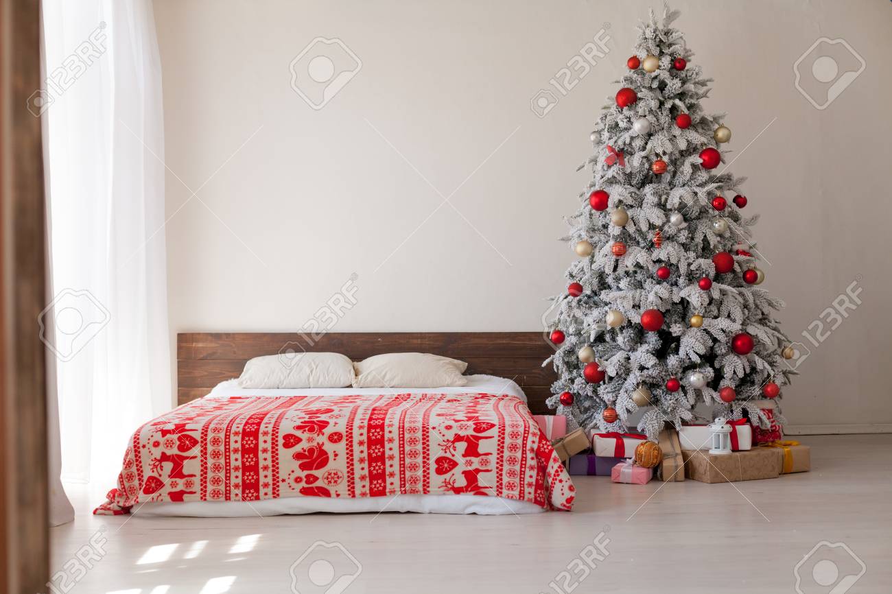 Christmas Tree In The Master Bedroom Bed Holiday Gifts New Year