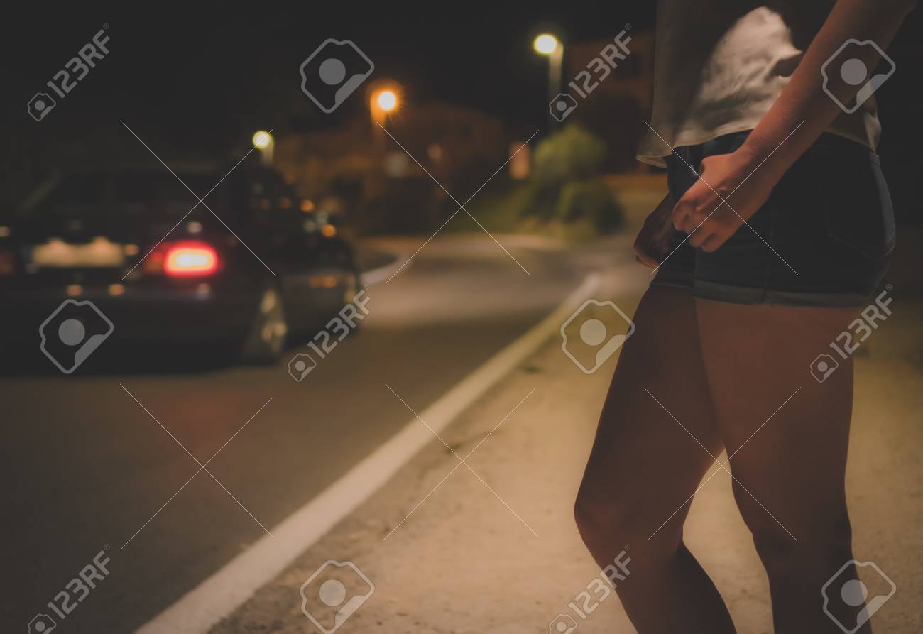 Prostitute waiting for the client at night street. - 111393453 Prostitute waiting for the client at night street. - 111393453