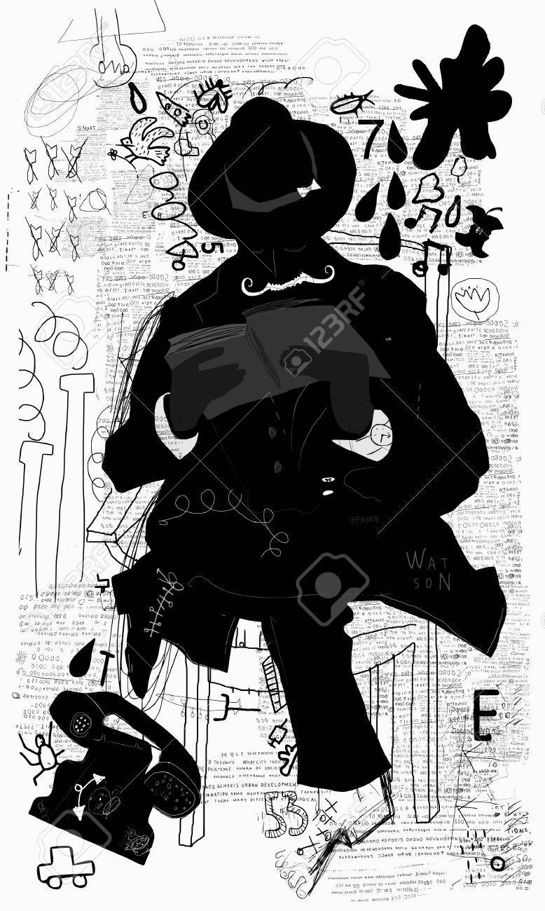 A Man In A Hat Who Sits On A Chair And Reads A Book Royalty Free Cliparts Vectors And Stock Illustration Image