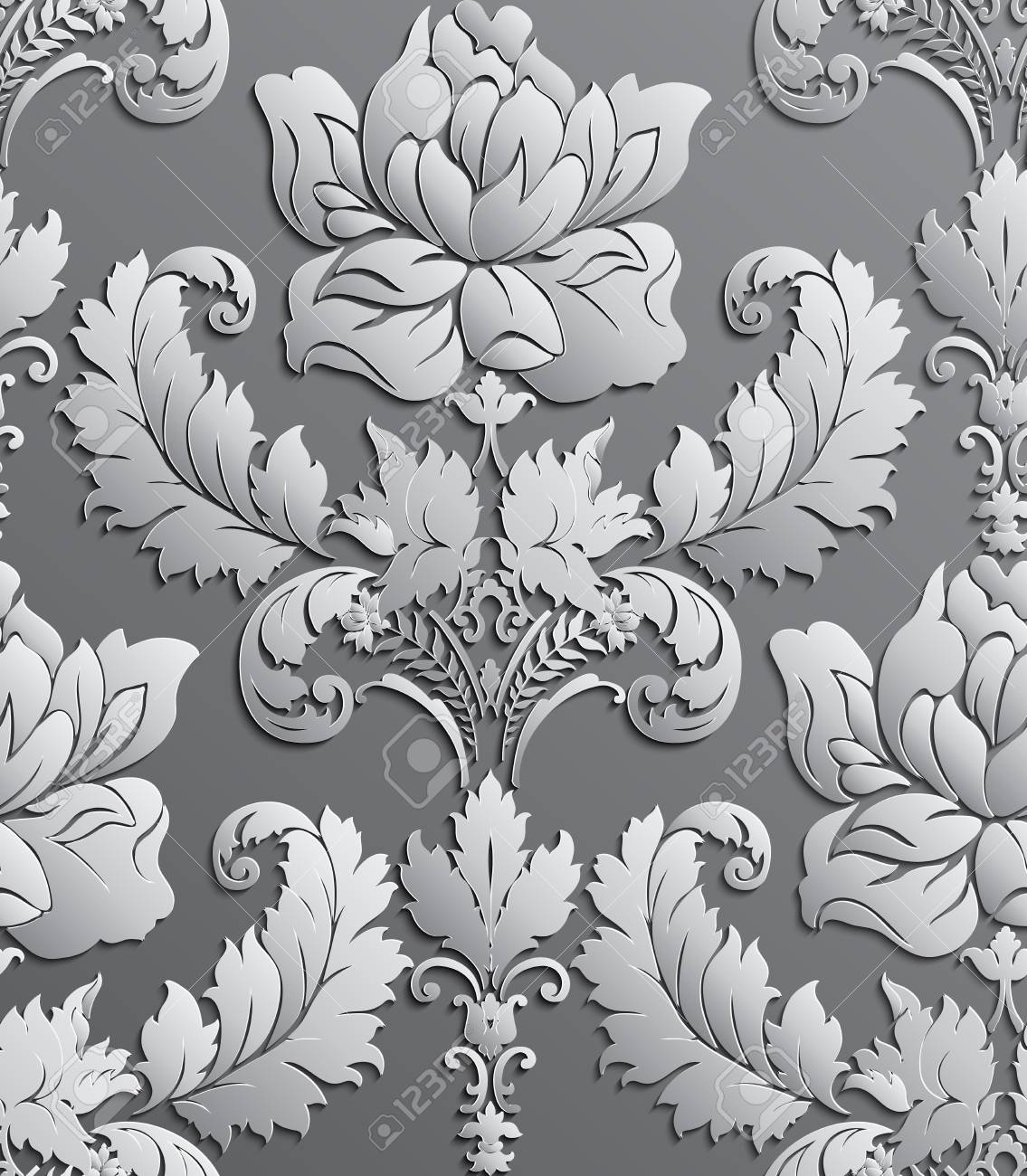 Gratuit Images Wallpaper In The Style Of Baroque Damask Seamless Floral Pattern le plus cool salutations