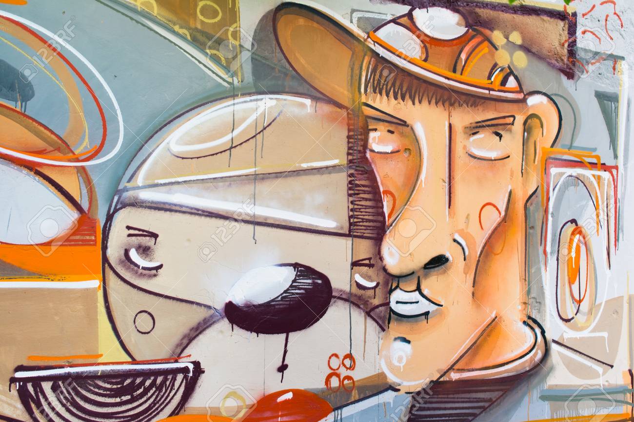 Graffiti on a wall. - 88296673 Graffiti on a wall. - 88296673