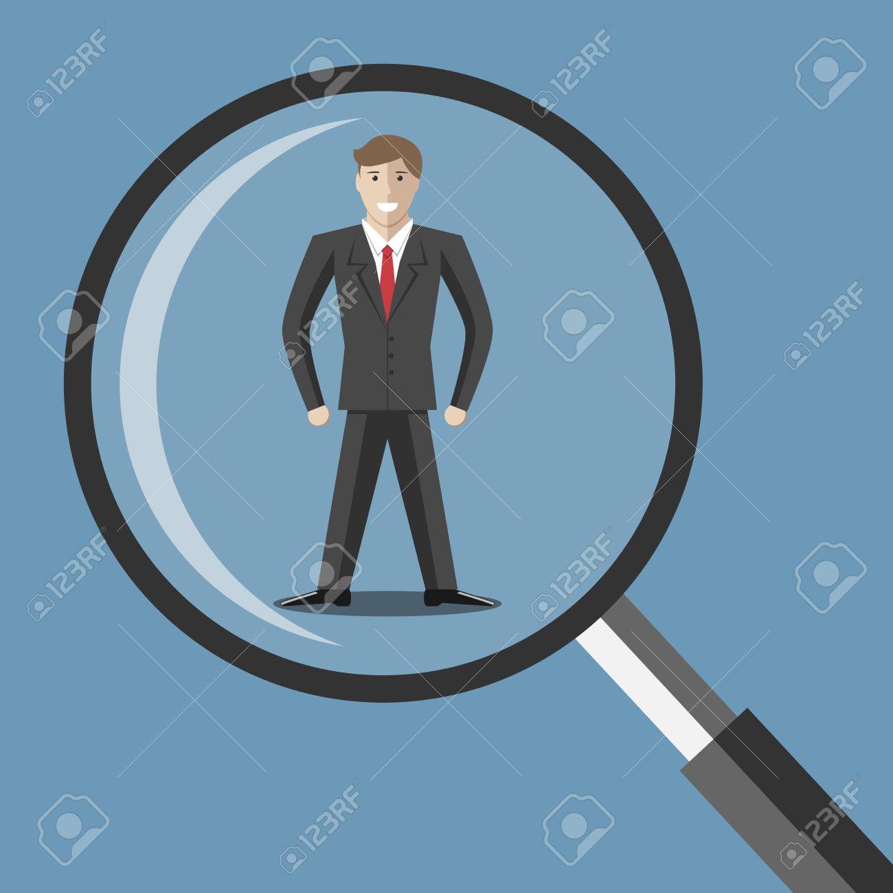 Young man under magnifying glass. Choice selection hiring analysis interview employee job staff recruitment concept. EPS 10 vector illustration transparency used - 41126773 Young man under magnifying glass. Choice selection hiring analysis interview employee job staff recruitment concept. EPS 10 vector illustration transparency used - 41126773