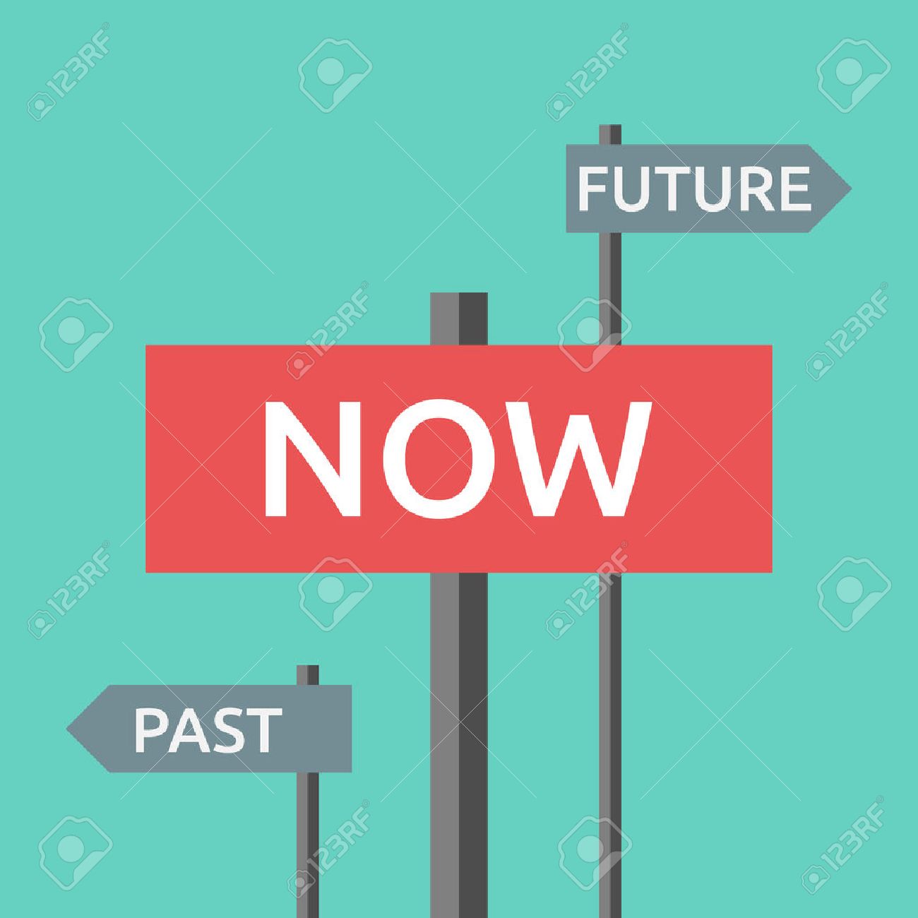 Road signs with words now, past and future. Focus on present, life, destiny, harmony, motivation, success, concentration, aging concept. EPS 8 vector illustration, no transparency - 52247579 Road signs with words now, past and future. Focus on present, life, destiny, harmony, motivation, success, concentration, aging concept. EPS 8 vector illustration, no transparency - 52247579