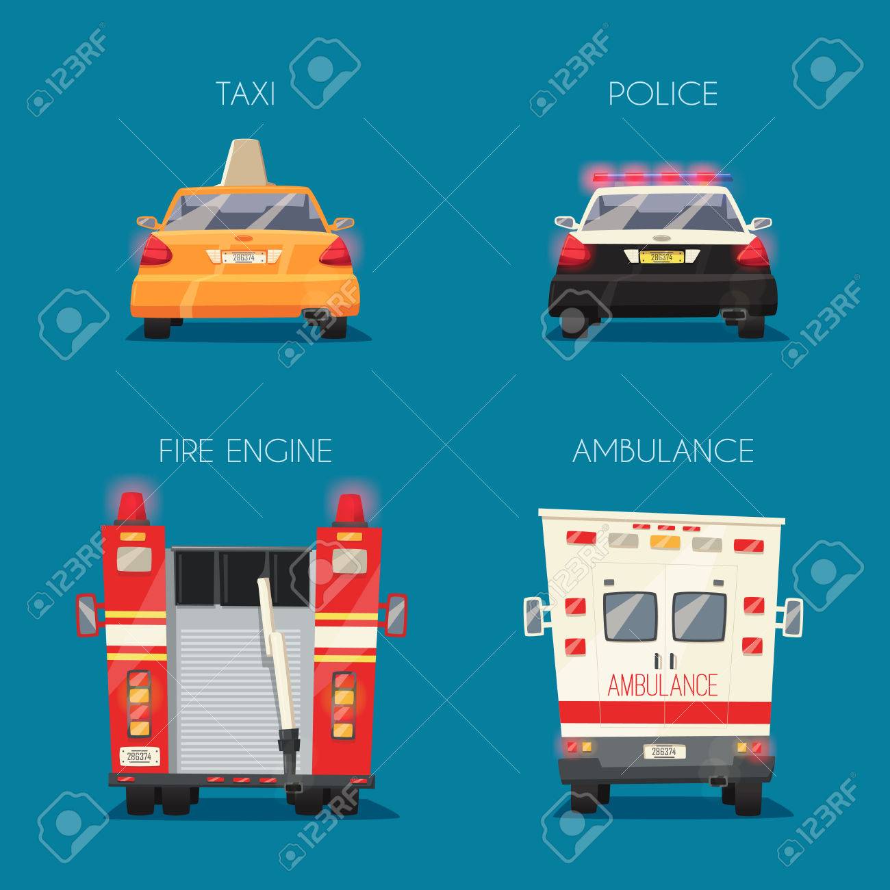 La Policia Taxi Coche De La Ambulancia Y El Camion De Bomberos Ilustracion De Dibujos Animados Fondo Aislado Servicio Vista Trasera Automovil Moderno Taxi Amarillo Seguridad Y Justicia El Tema De La La Policia Taxi Coche De La Ambulancia Y El Camion De Bomberos Ilustracion De Dibujos Animados Fondo Aislado Servicio Vista Trasera Automovil Moderno Taxi Amarillo Seguridad Y Justicia El Tema De La