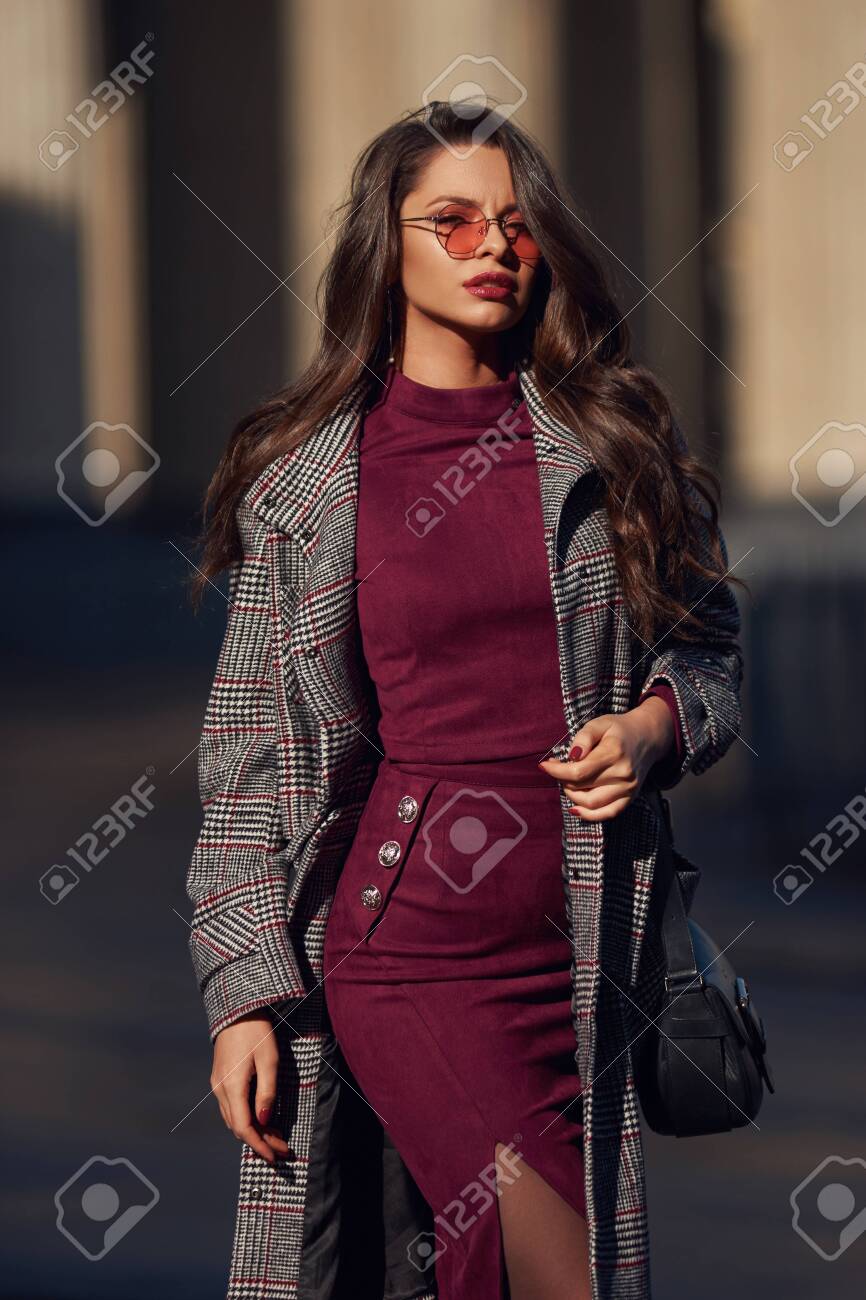 burgundy dress with jacket