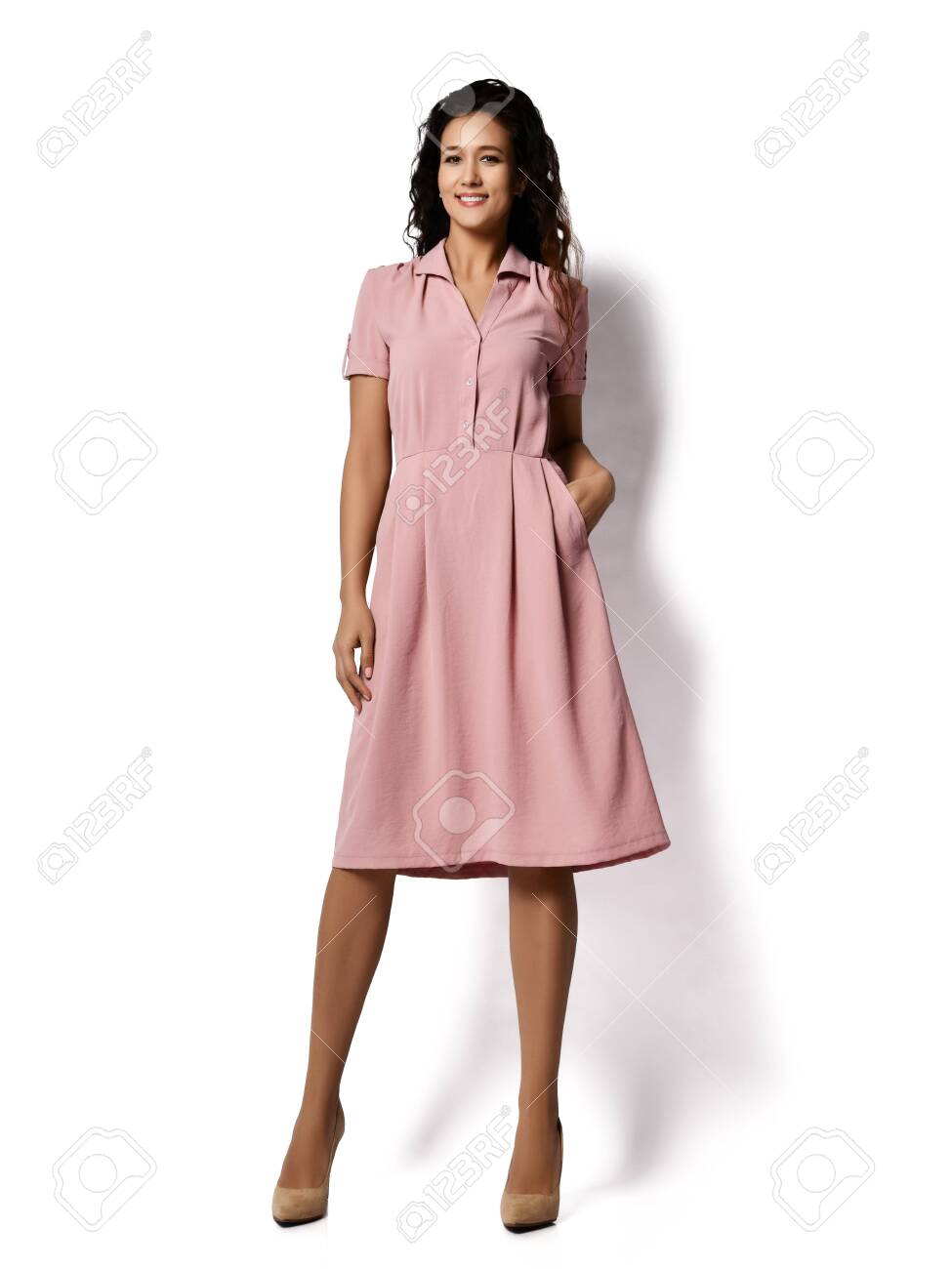pastel pink casual dress