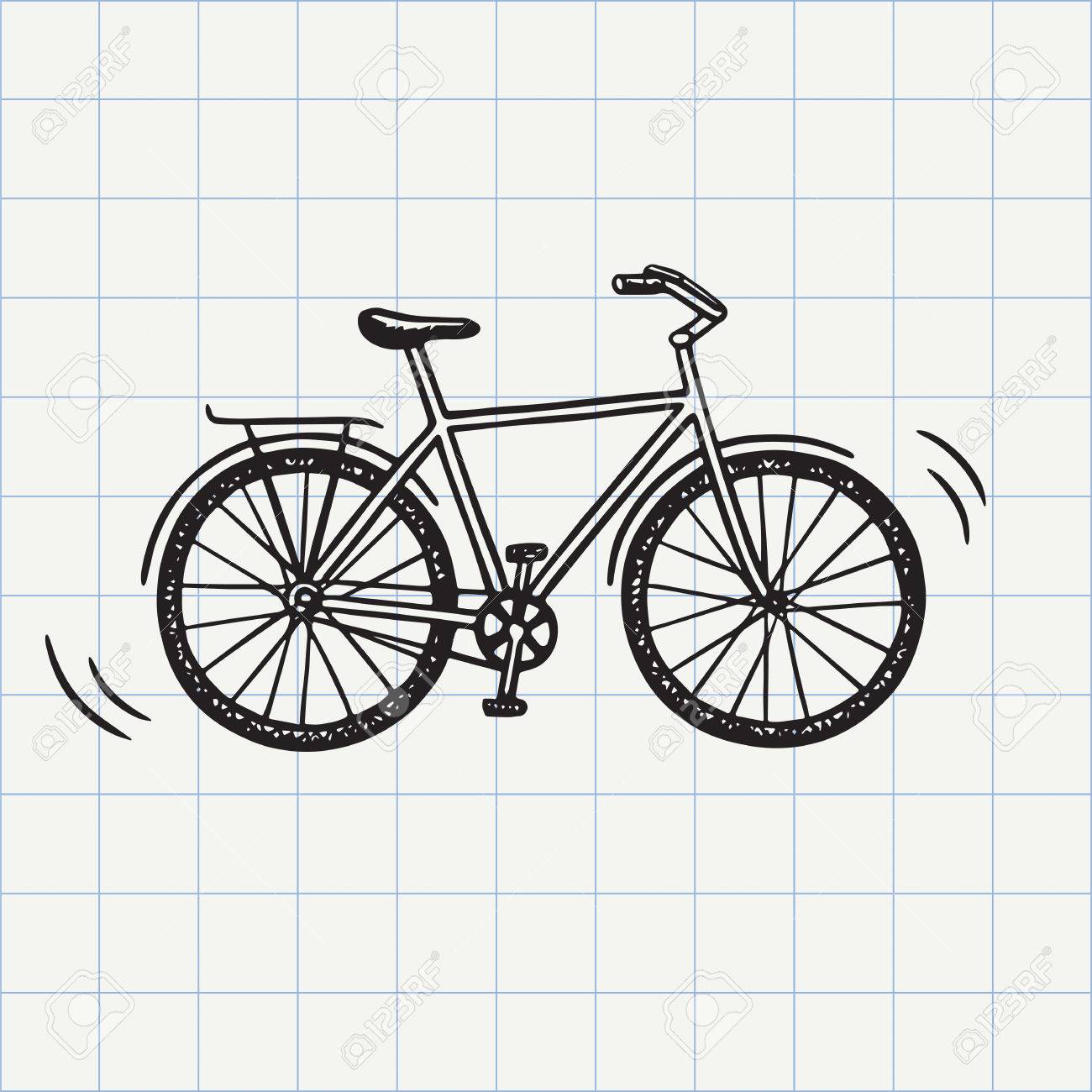 bike doodle icon hand