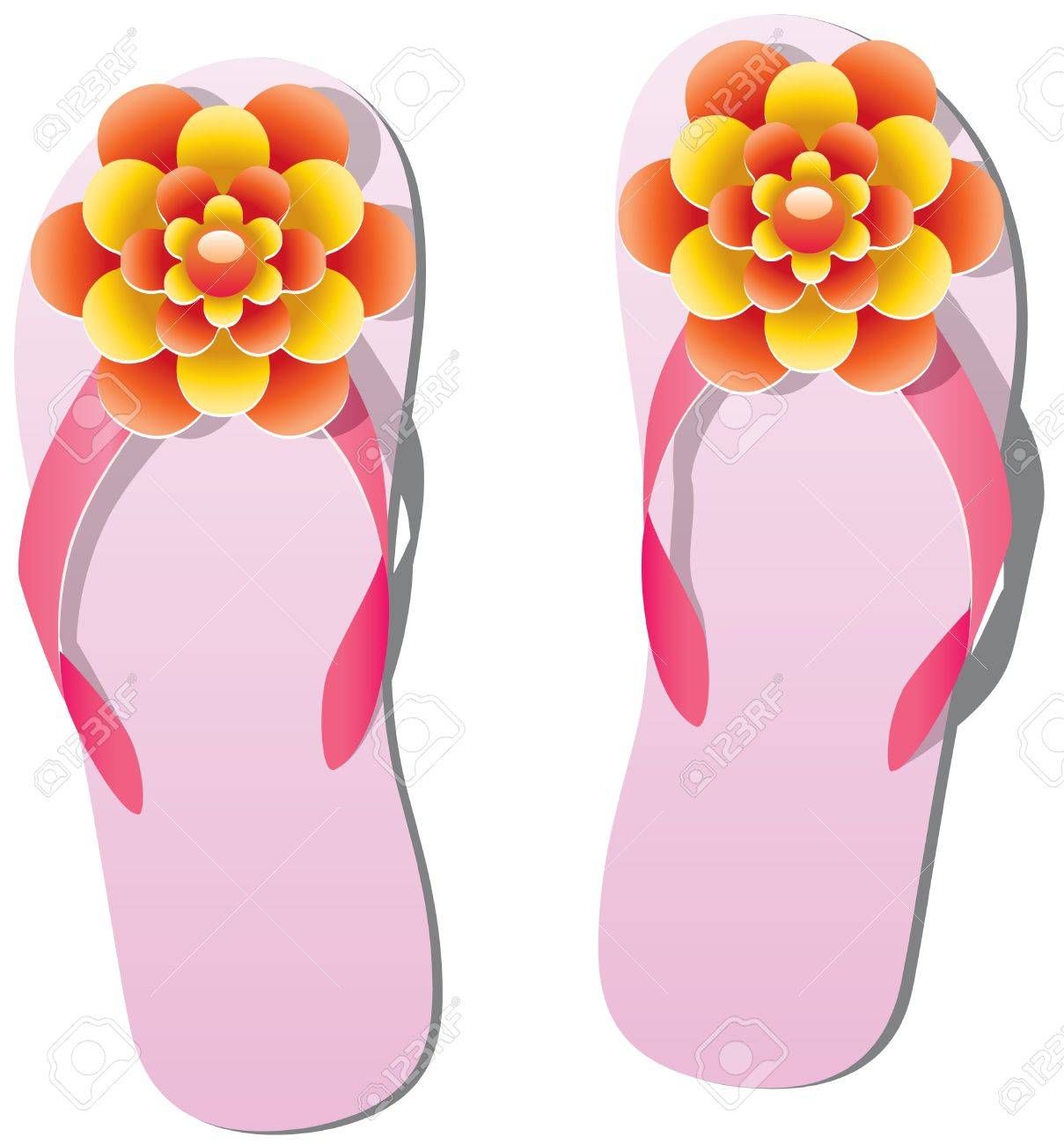 flip flops with flowers