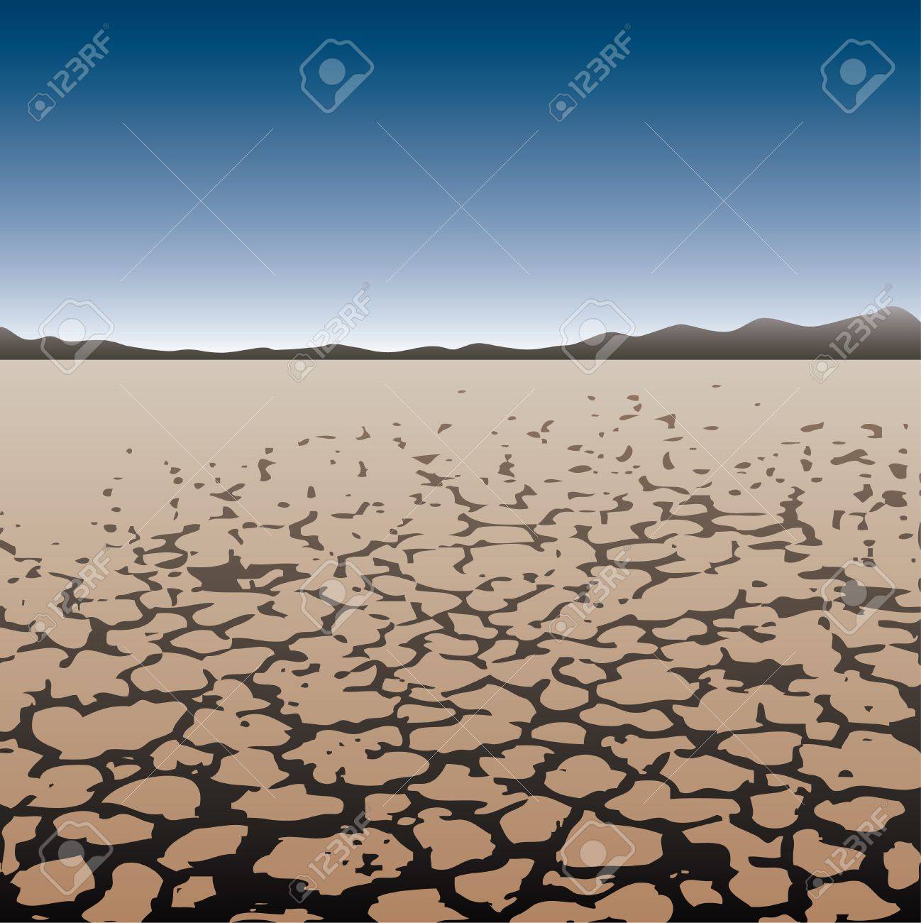 砂漠の乾燥した土地 のイラスト素材 ベクタ Image