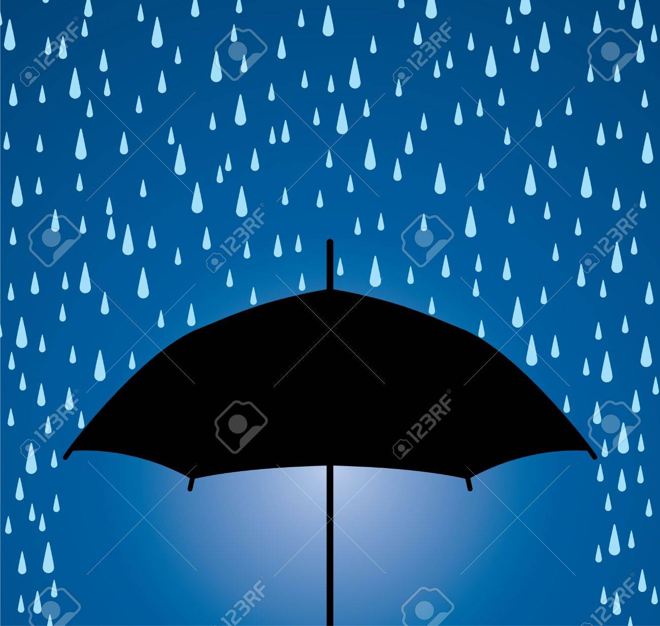 雨のしずくから傘の保護のイラストのイラスト素材 ベクタ Image
