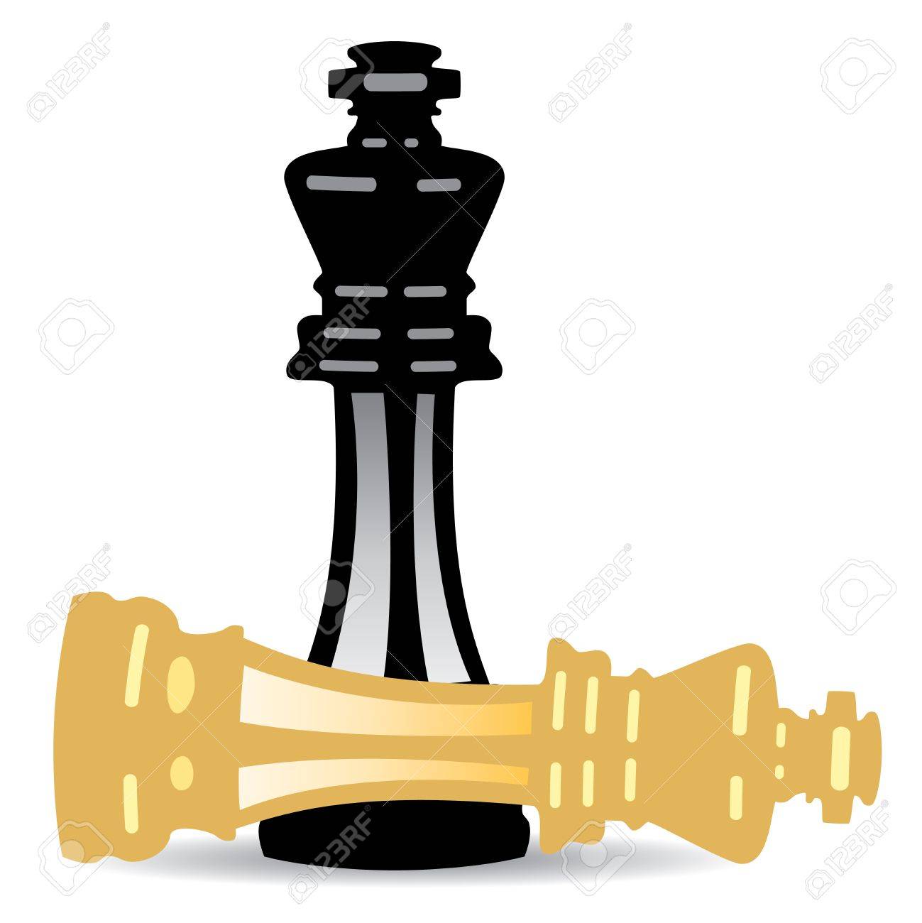 Doodle chess checkmate king queen Royalty Free Vector Image