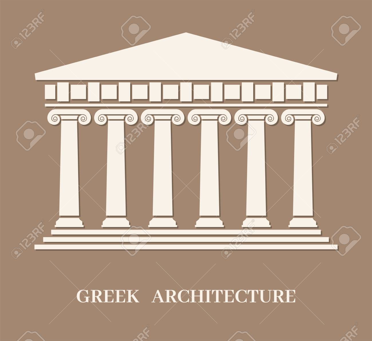 Architecture Grecque Antique De Vecteur Avec Des Colonnes. Bâtiment Du  Temple Romain Avec Des Piliers. Logo Du Parthénon Grec Ou Acropole Avec  Texte D'architecture Grecque Clip Art Libres De Droits, Svg, Vecteurs