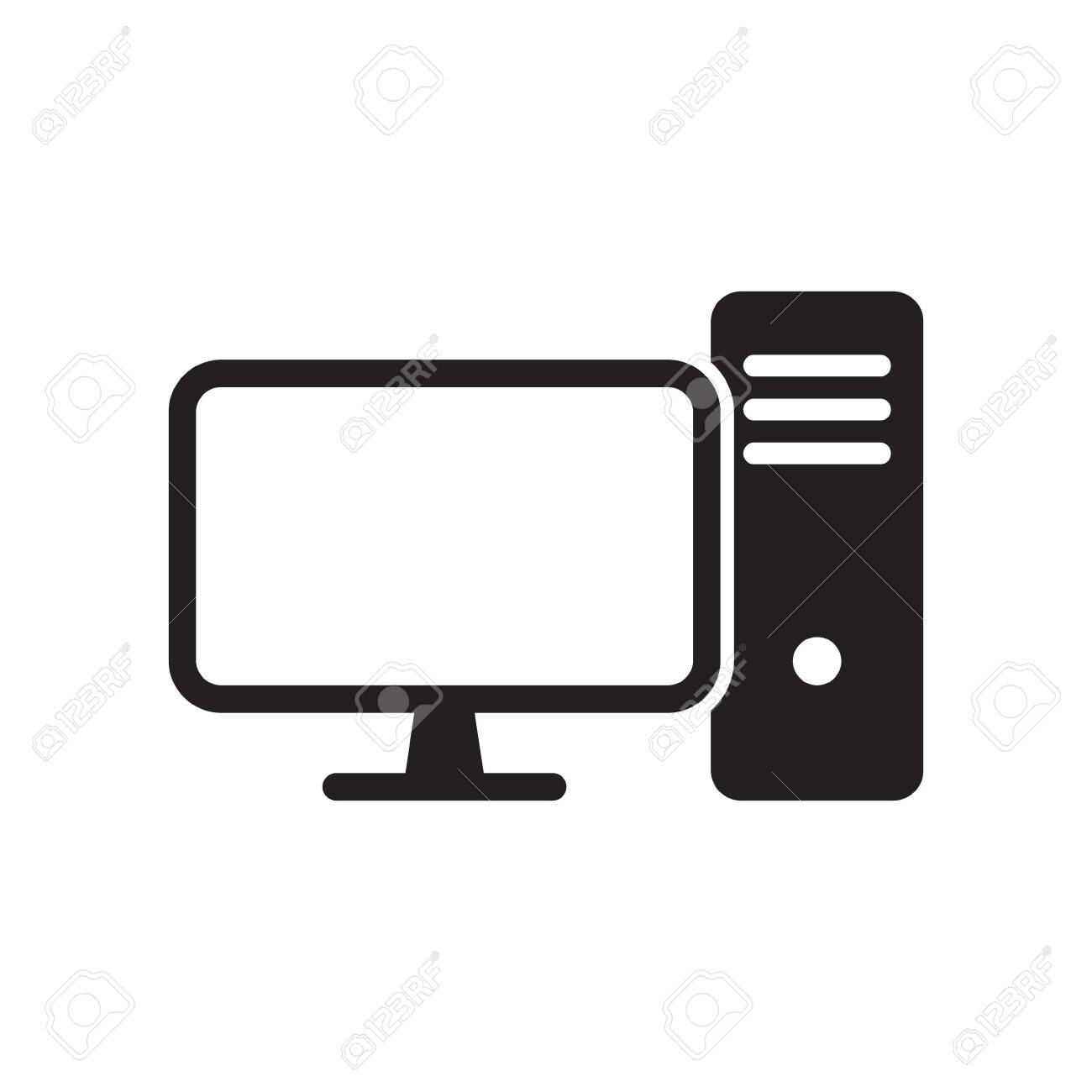 Computer Desktop Vector Icon, Pc Symbol. Royalty Free SVG, Cliparts,  Vectors, And Stock Illustration. Image 143419227.