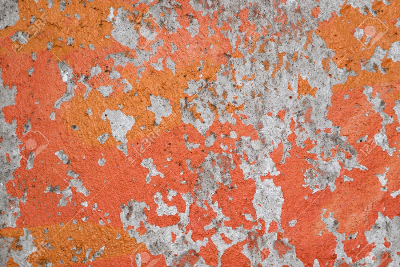 Peinture Orange Minable Des Murs En Béton Texture Orange Gris
