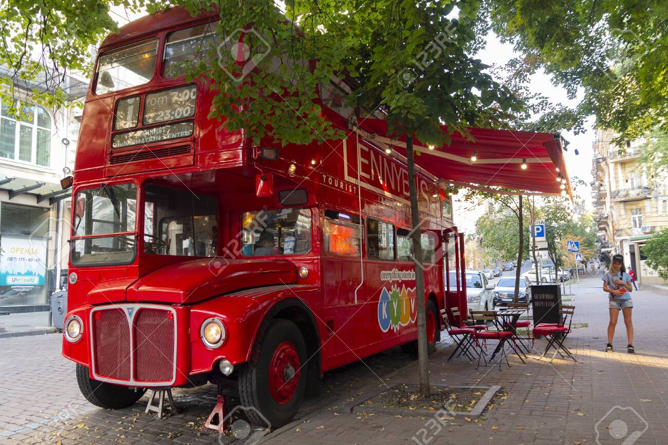 Kiev Ukraine July 28 2019 Red Double Decker Red Bus Cafe Stock Photo Picture And Royalty Free Image Image 142677220