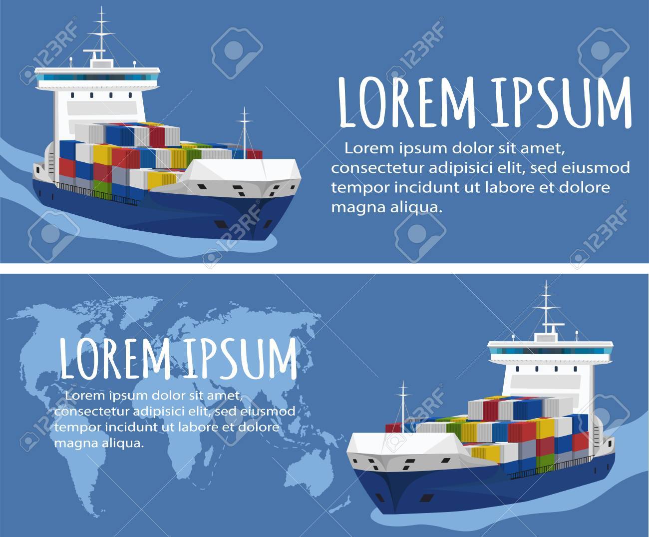 sea shipping flyer template set maritime container transportation shipping company flyer
