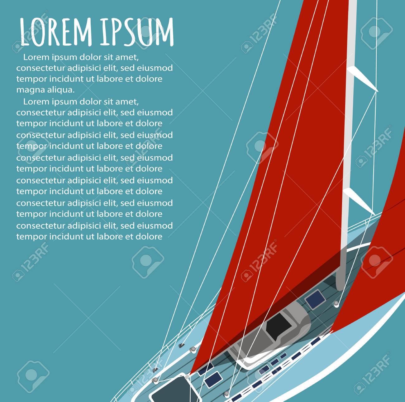 yacht club flyer design with sail boat luxury yacht race sea model yacht club flyer