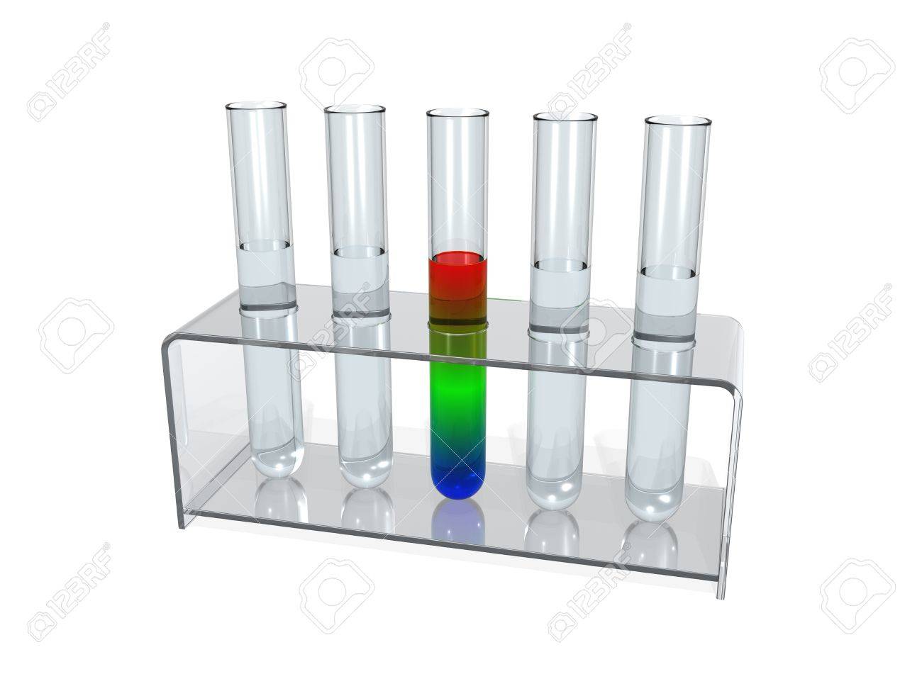 Five Filled Test Tubes In A Plastic Lab Rack Isolated On The Stock Photo Picture And Royalty Free Image Image 9707479