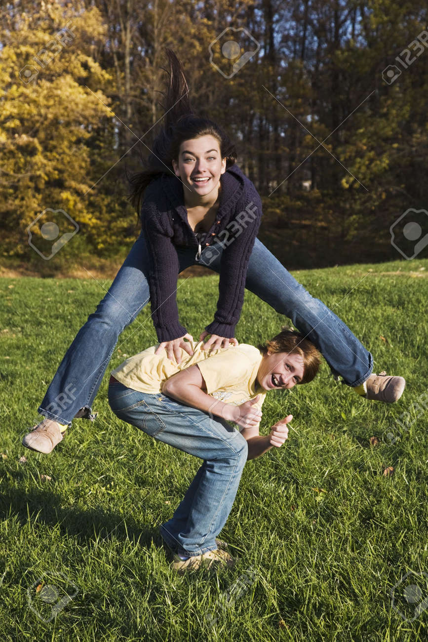 teens playing aroung Teens playing aroung