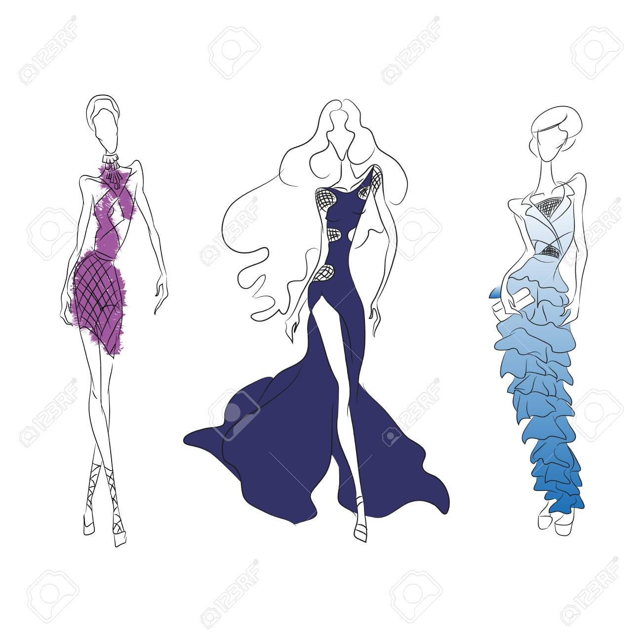 Drawing of Cocktail Dress